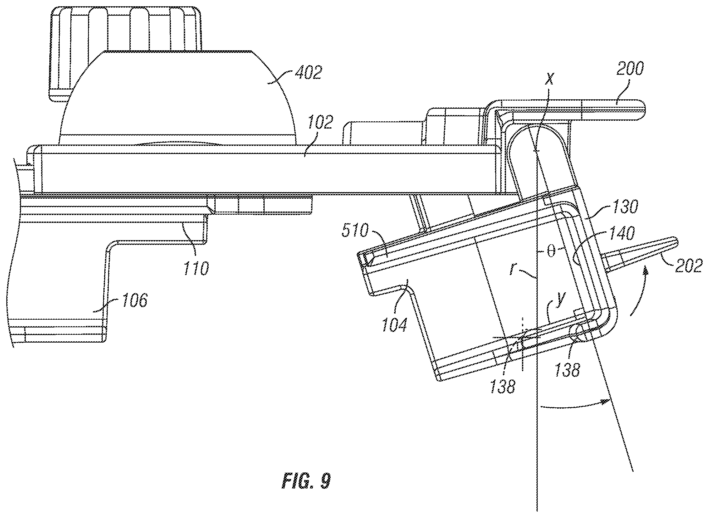 Patent US12403844 Figure 10 – Windshield phone mount with extension arm bumper
