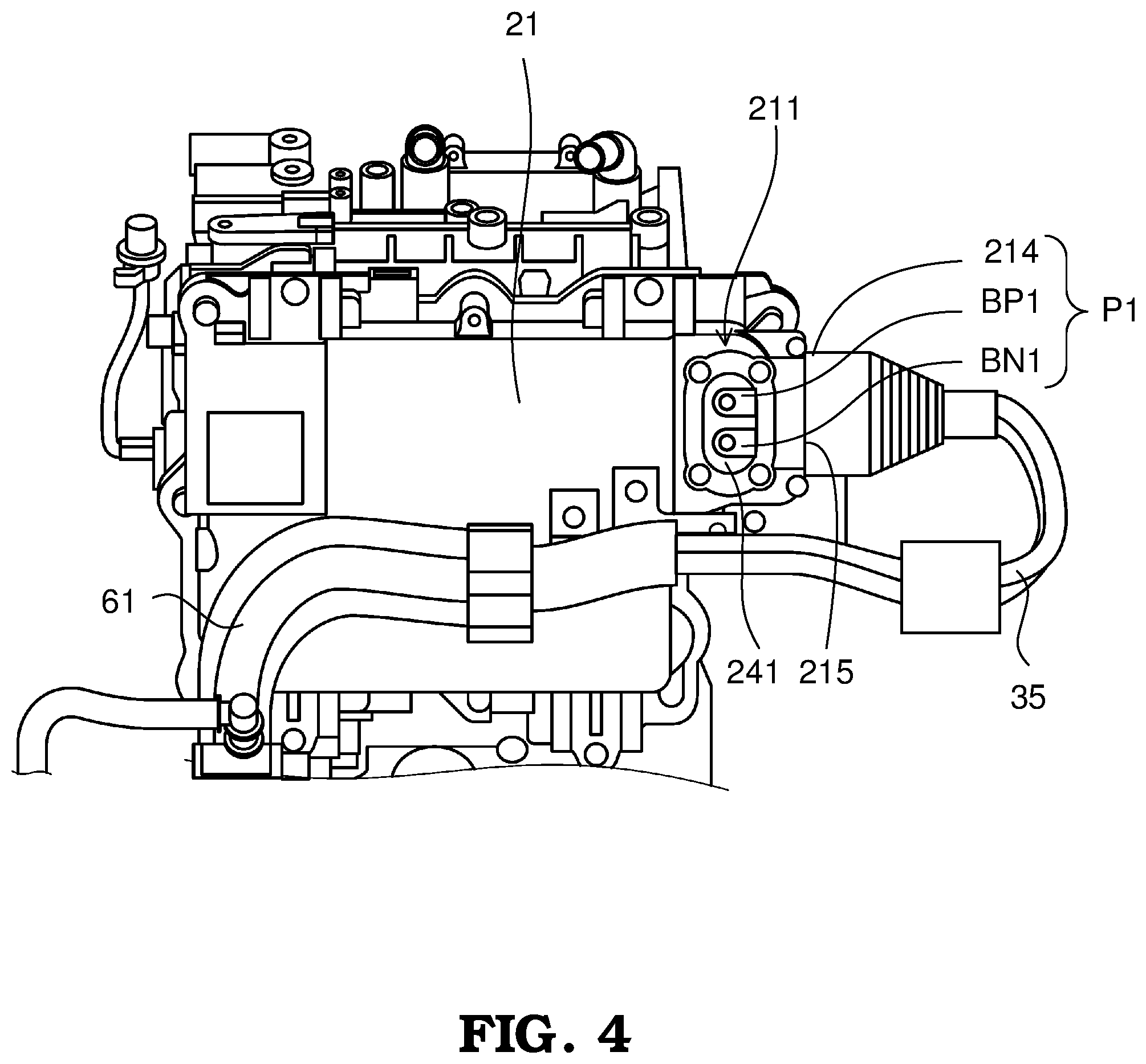 Patent US12403850 Figure 4 – Wire harness mounting structure