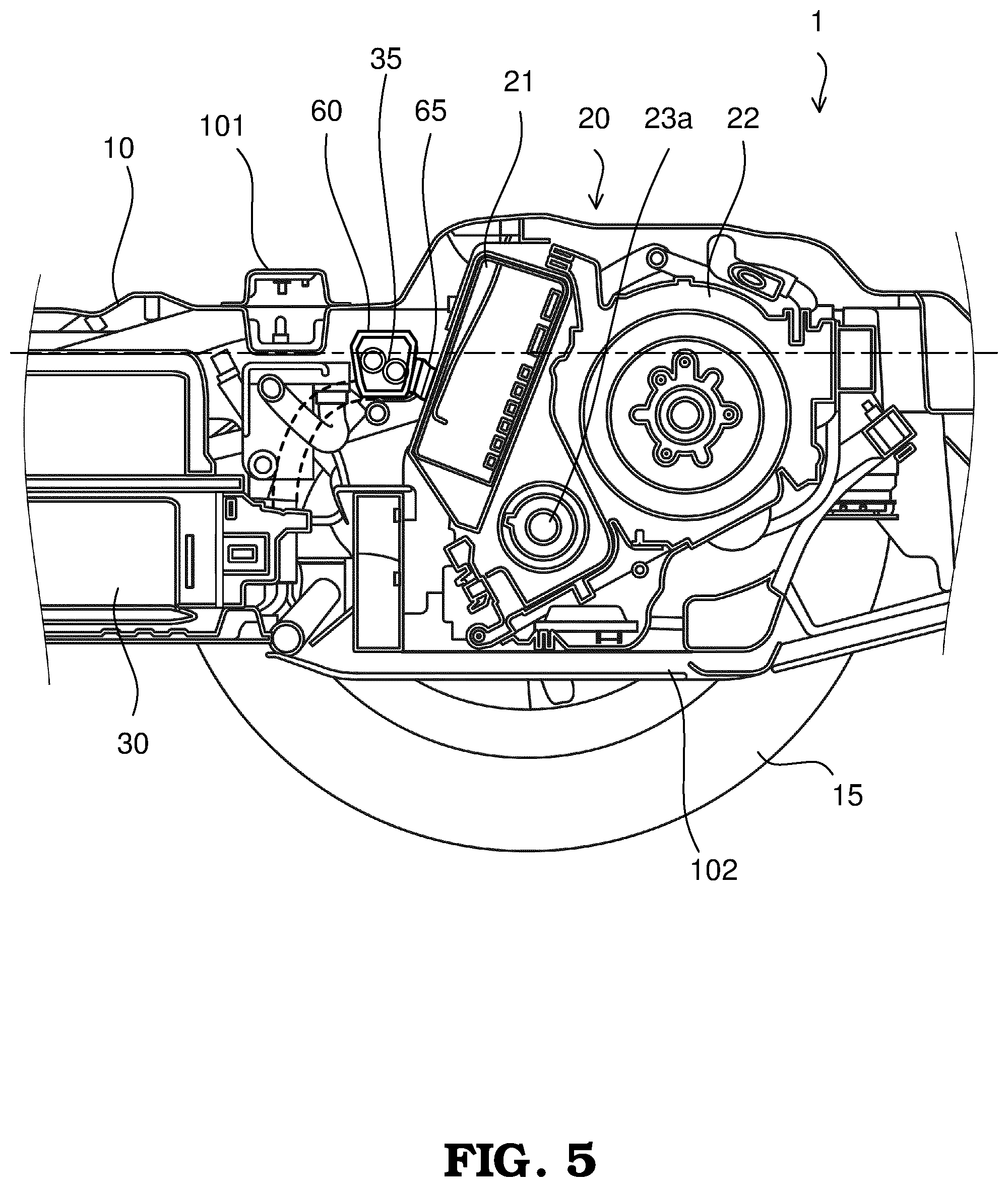Patent US12403850 Figure 5 – Wire harness mounting structure