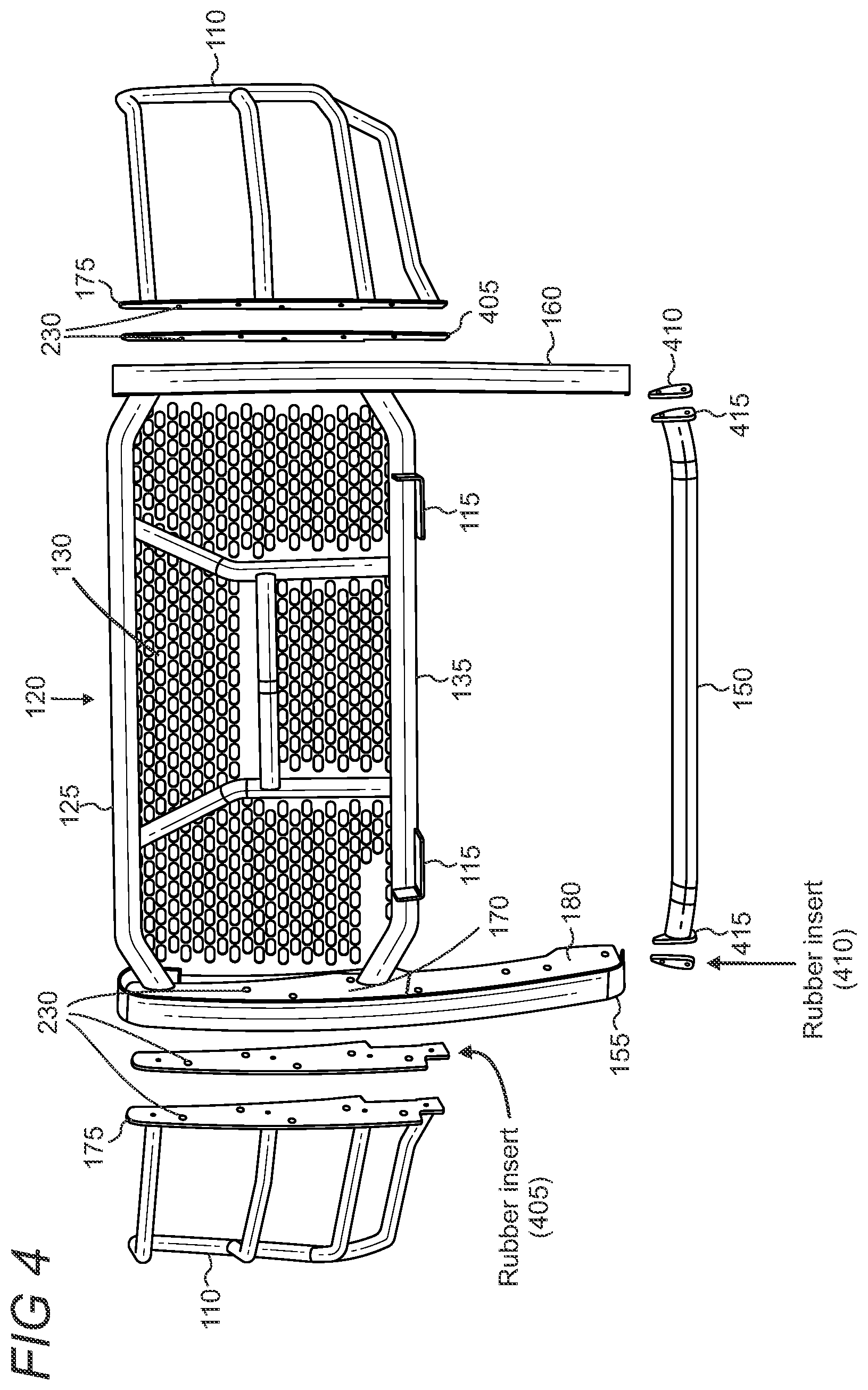 Patent US12403855 Figure 4 – Modular rugged grille guard