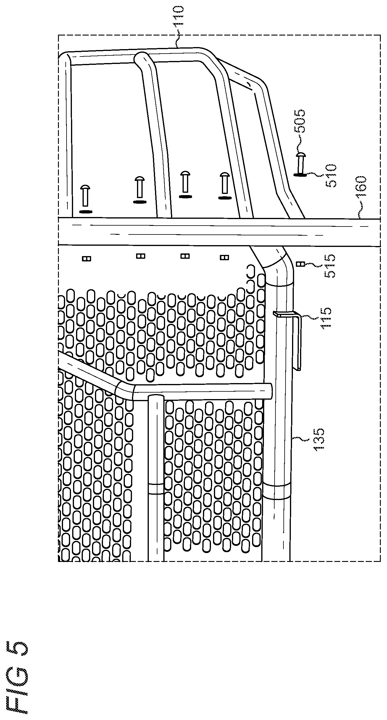 Patent US12403855 Figure 5 – Modular rugged grille guard