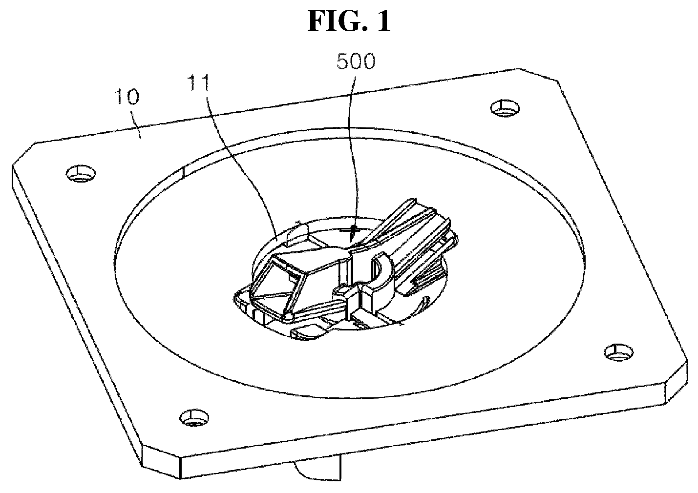 Patent US12403856 Figure 1 – Fixing device for installing pressure-type airbag sensor