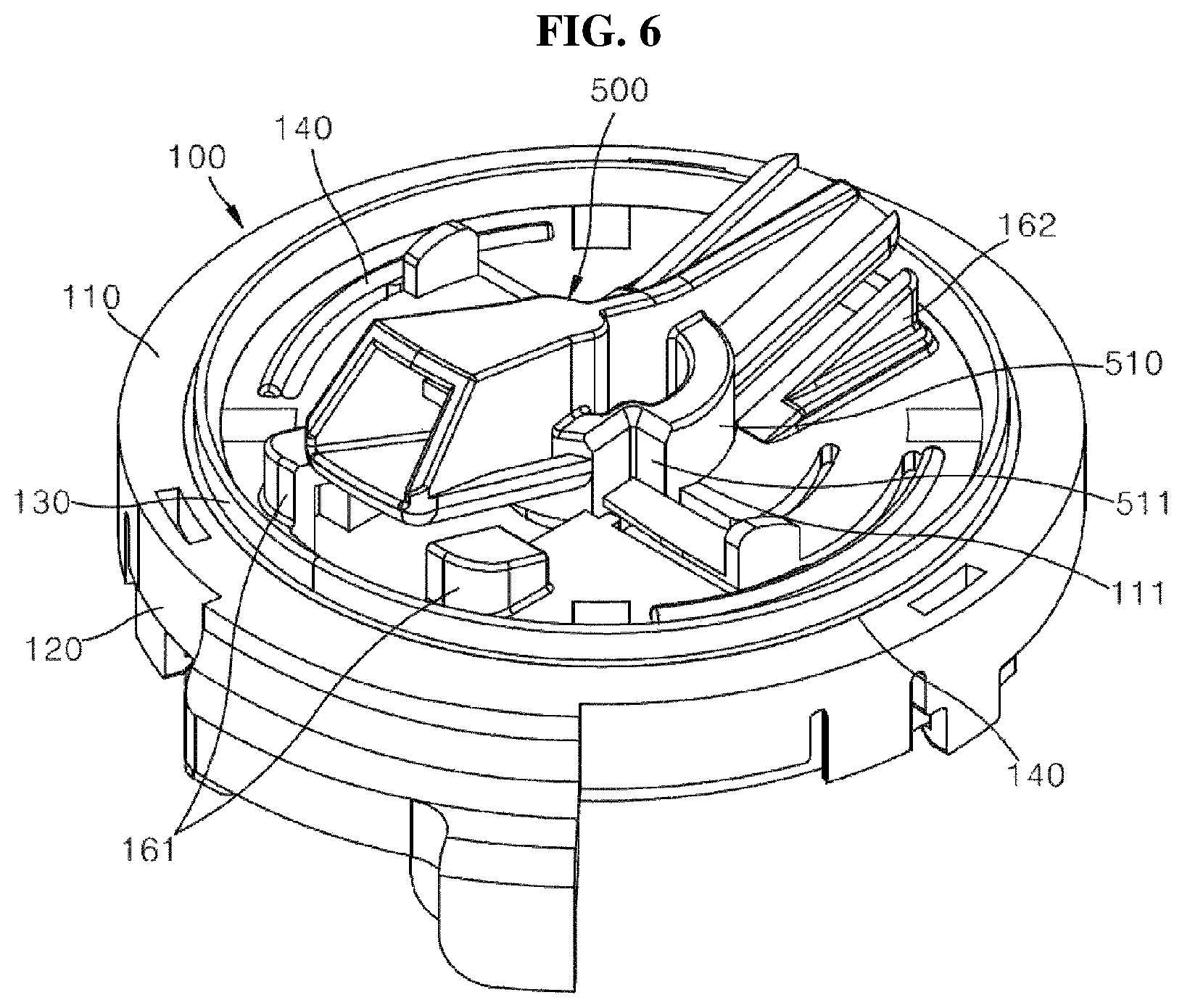 Patent US12403856 Figure 6 – Fixing device for installing pressure-type airbag sensor