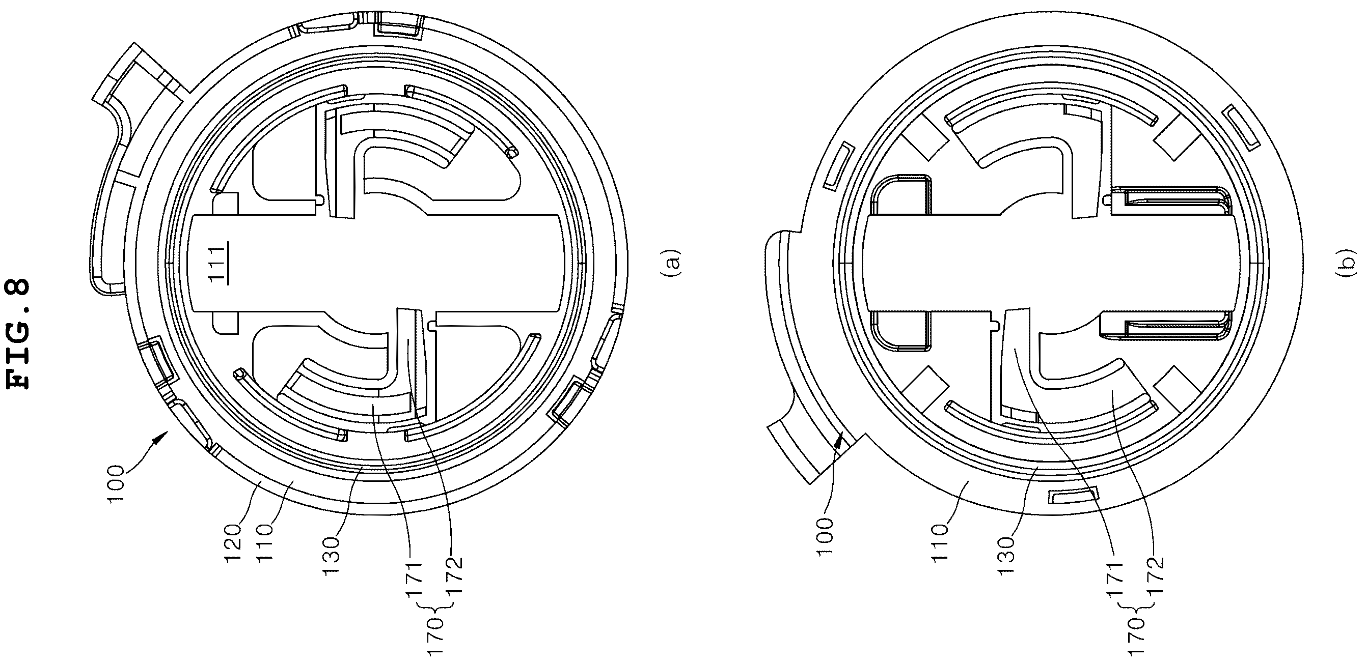 Patent US12403856 Figure 8 – Fixing device for installing pressure-type airbag sensor