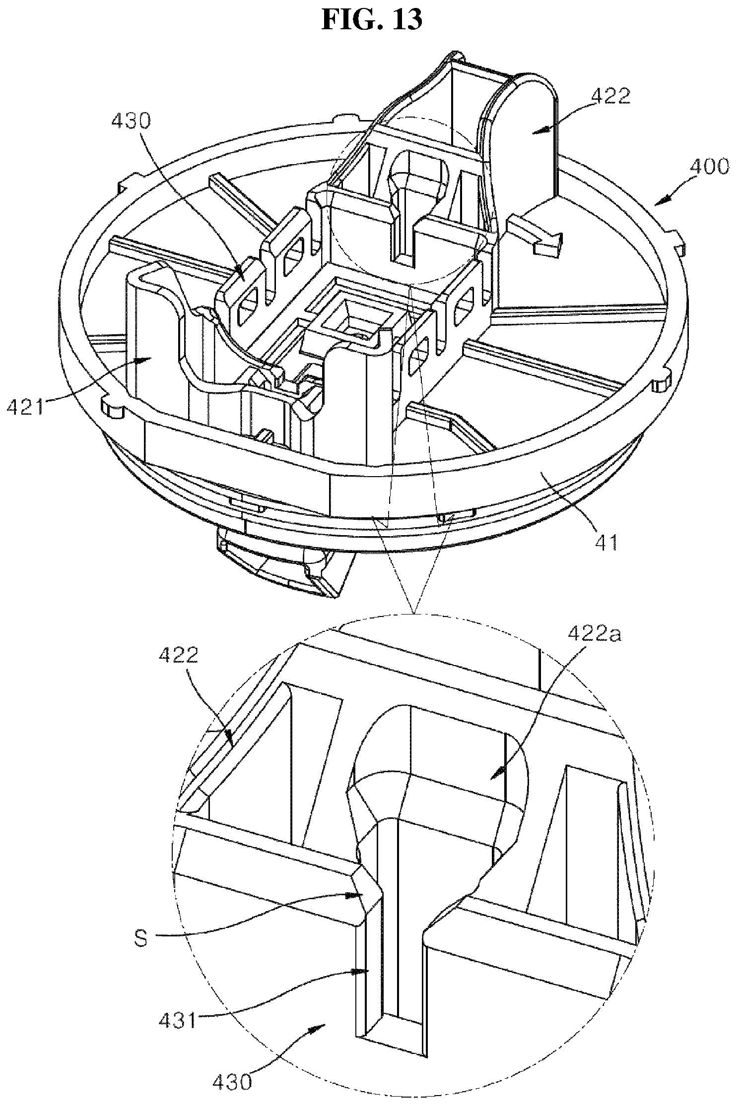 Patent US12403856 Figure 13 – Fixing device for installing pressure-type airbag sensor