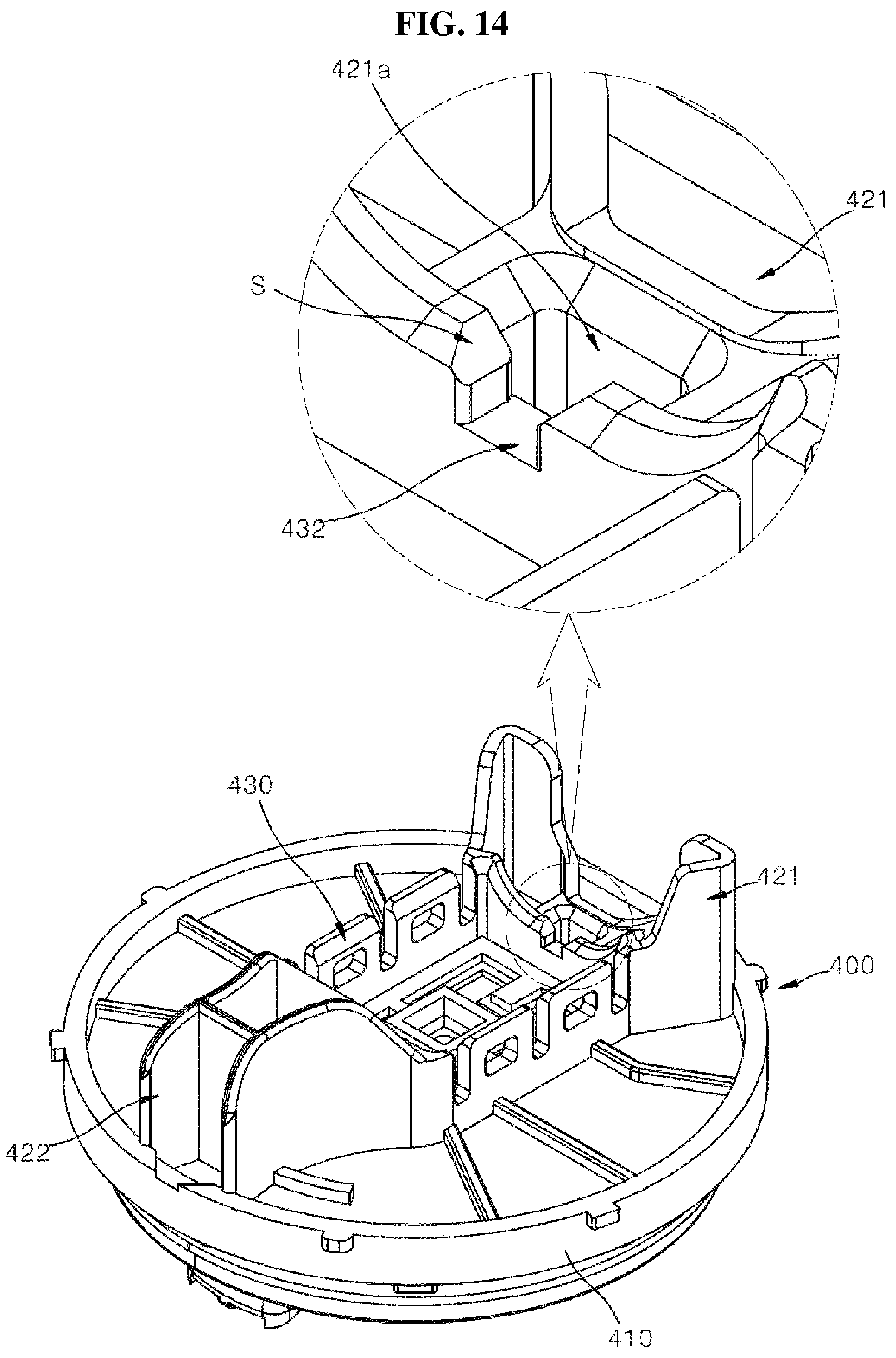 Patent US12403856 Figure 14 – Fixing device for installing pressure-type airbag sensor