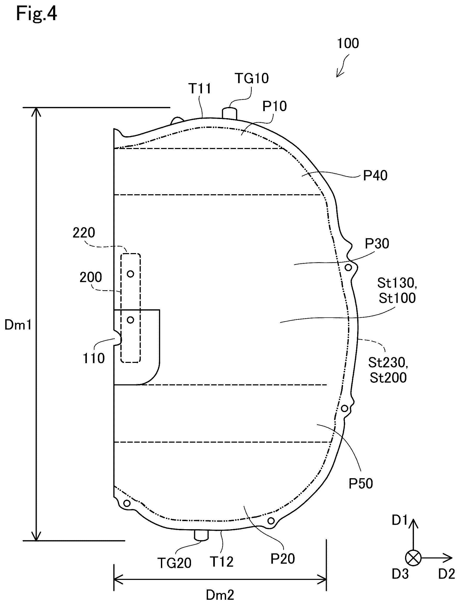 Patent US12403859 Figure 4 – Side airbag device and airbag folding method