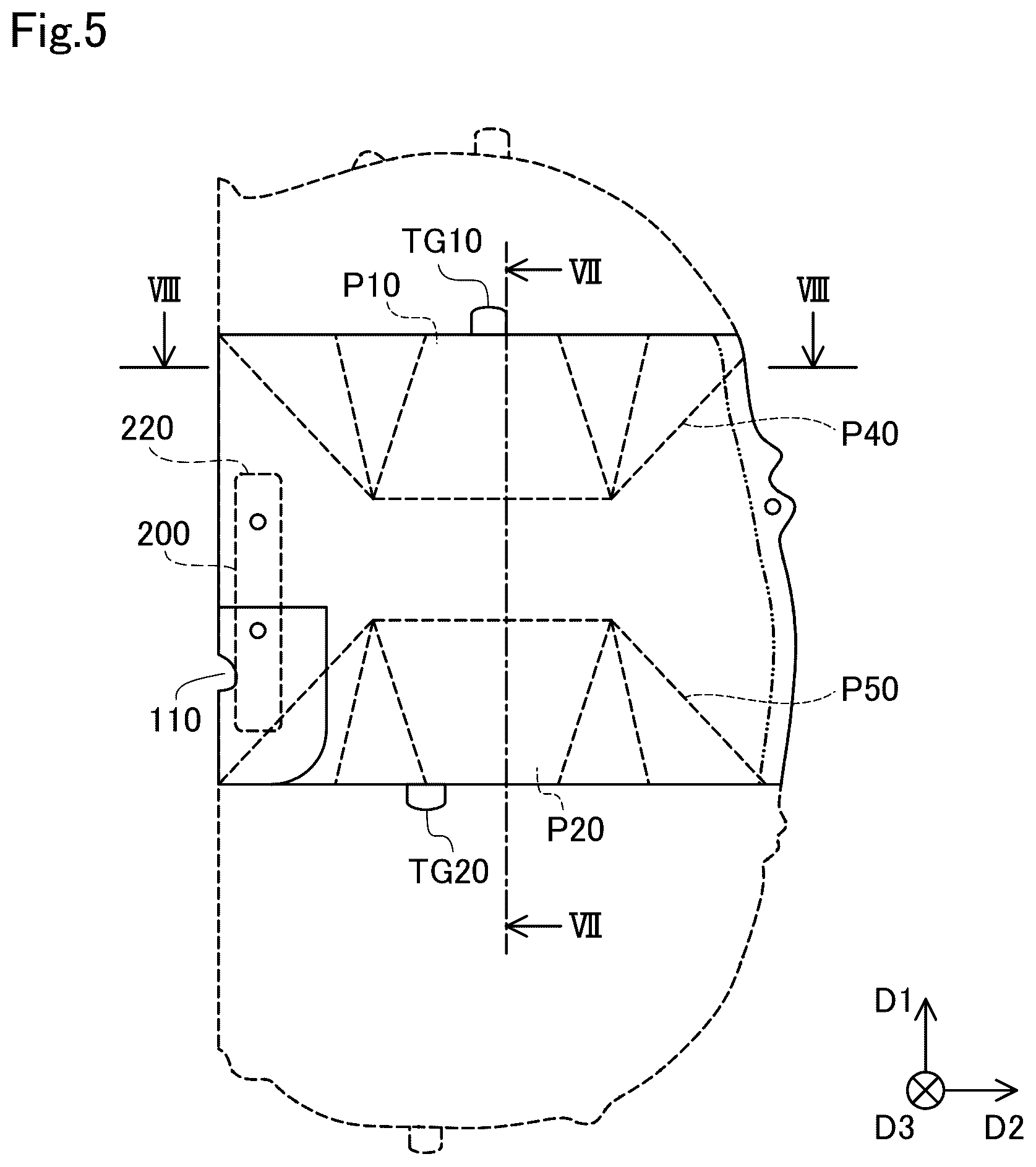 Patent US12403859 Figure 5 – Side airbag device and airbag folding method