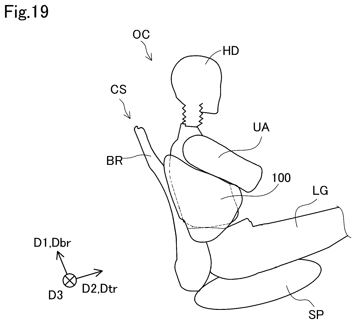 Patent US12403859 Figure 19 – Side airbag device and airbag folding method