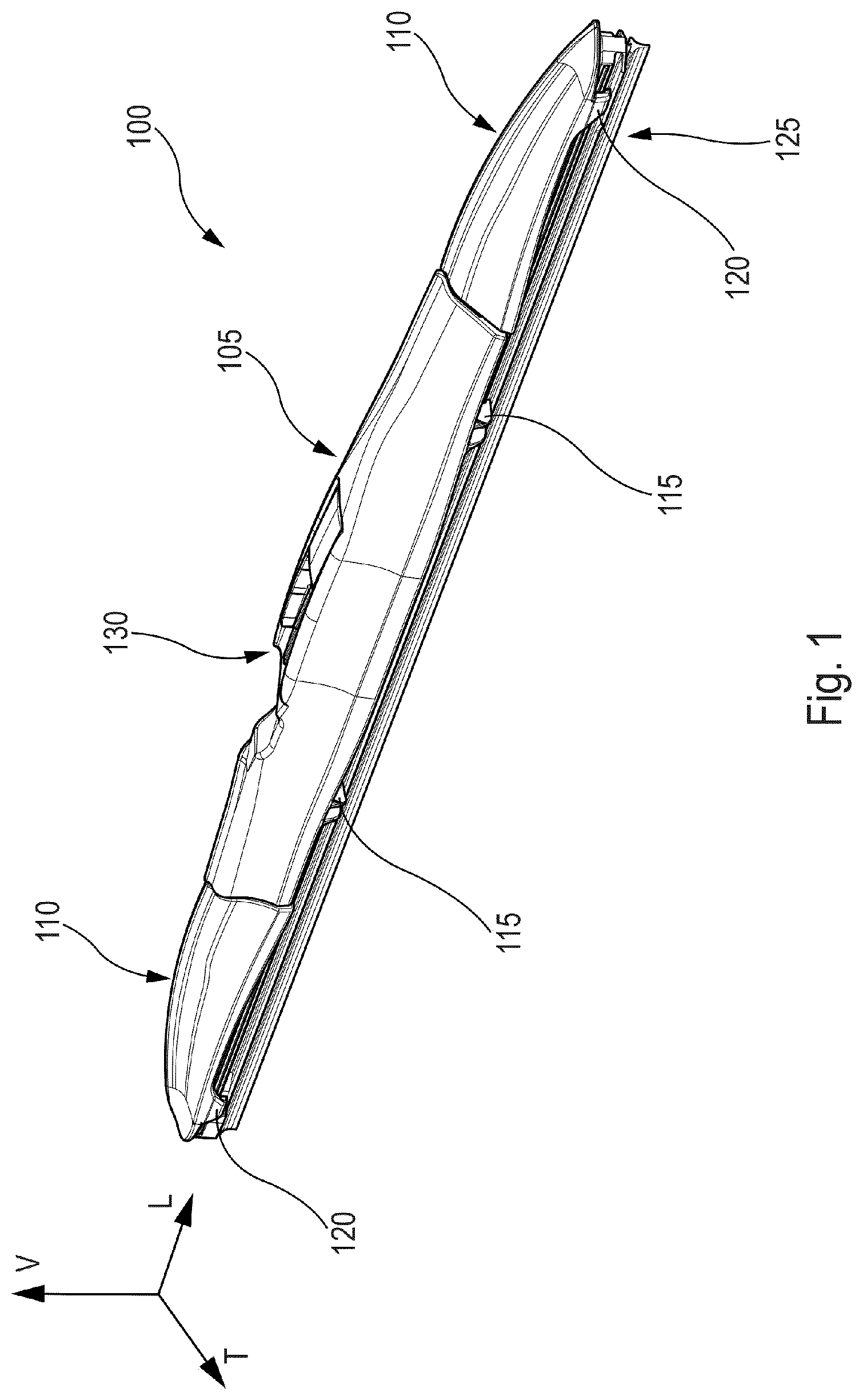 Patent US12403866 — Streamlined windscreen wiper — Figure 1