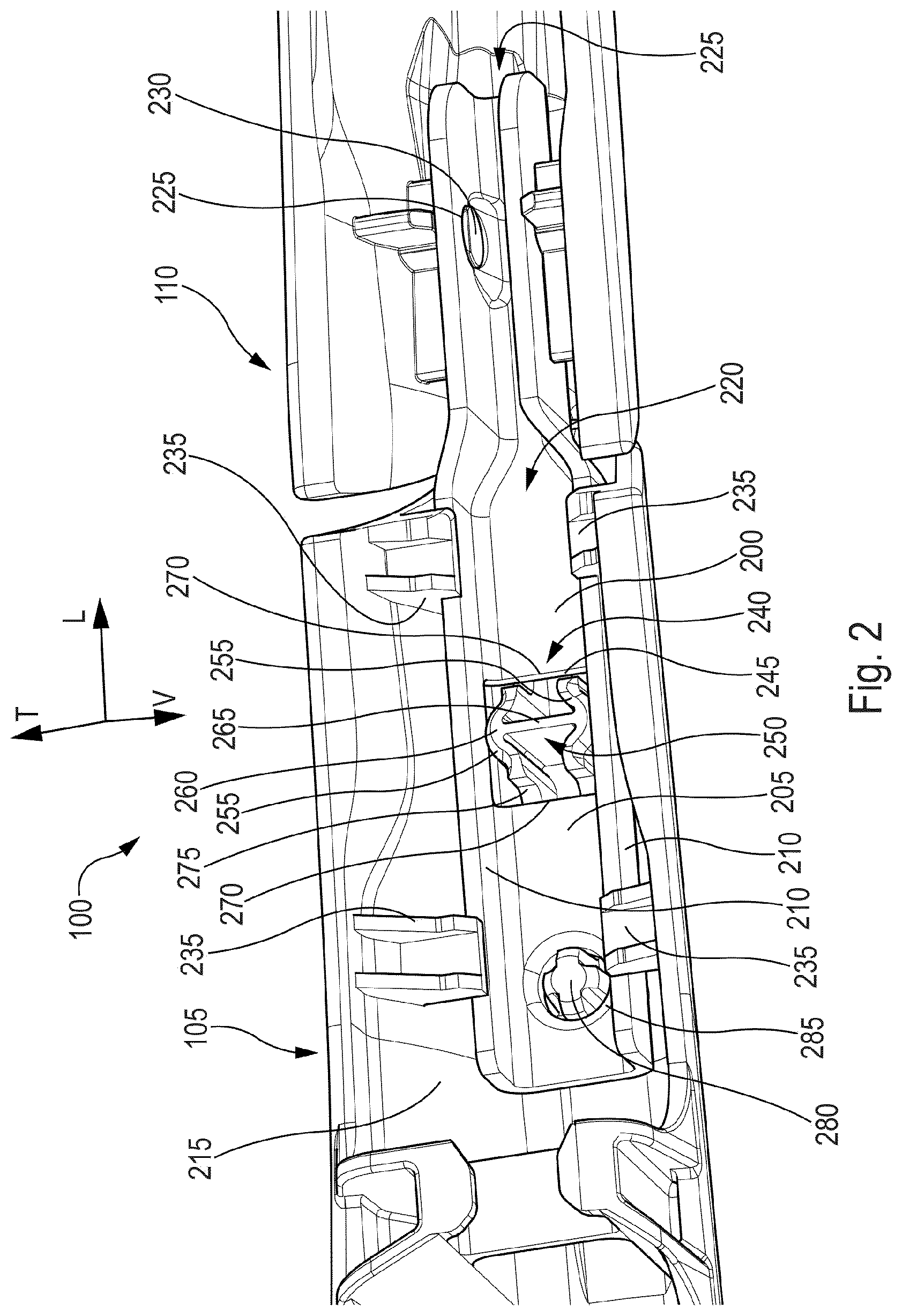 Patent US12403866 Figure 2 – Streamlined windscreen wiper