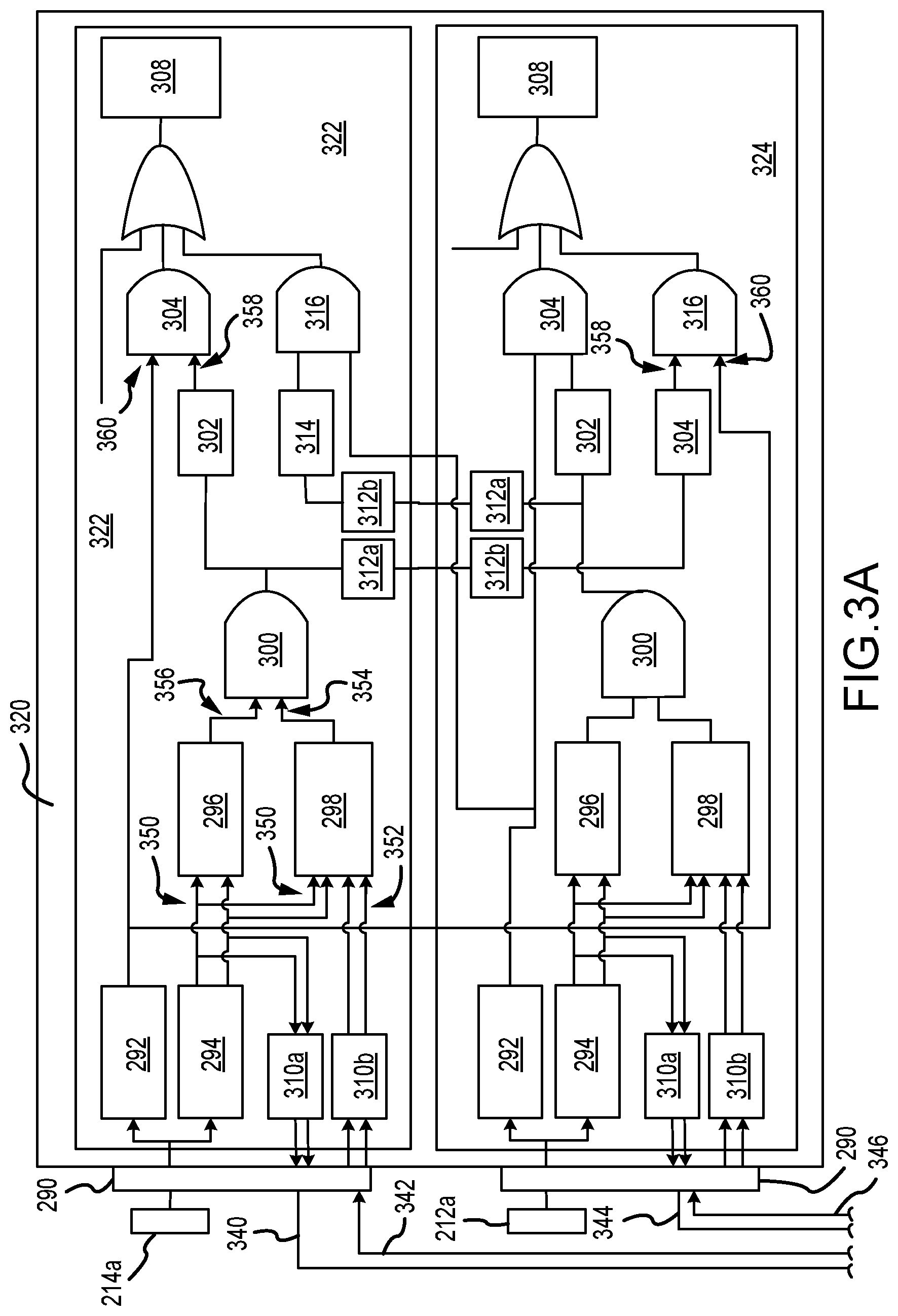 Patent US12403874 Figure 4 – Pedal processing for primary / alternate aircraft braking system architecture