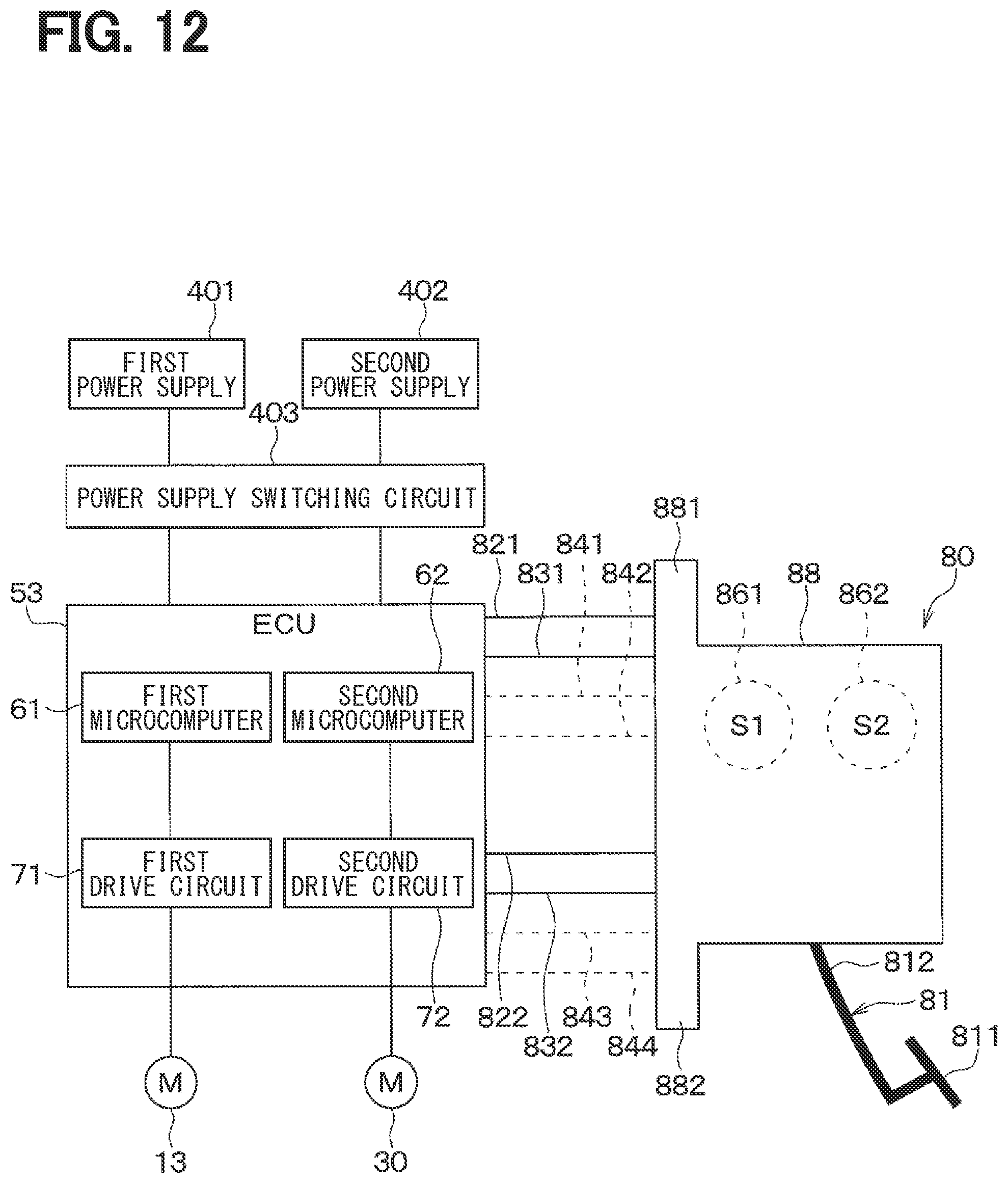 Patent US12403876 Figure 10 – Vehicle brake system