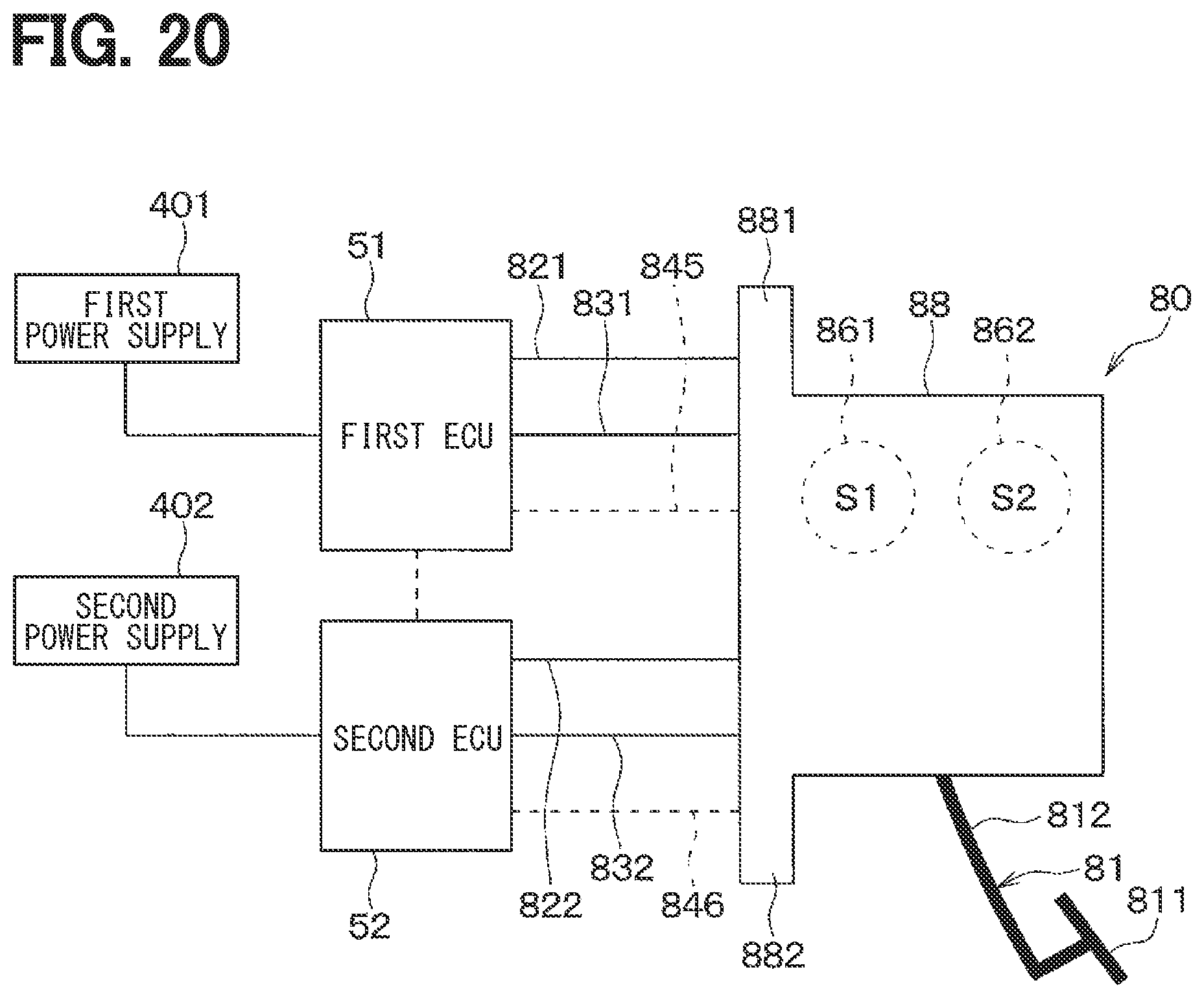 Patent US12403876 Figure 17 – Vehicle brake system