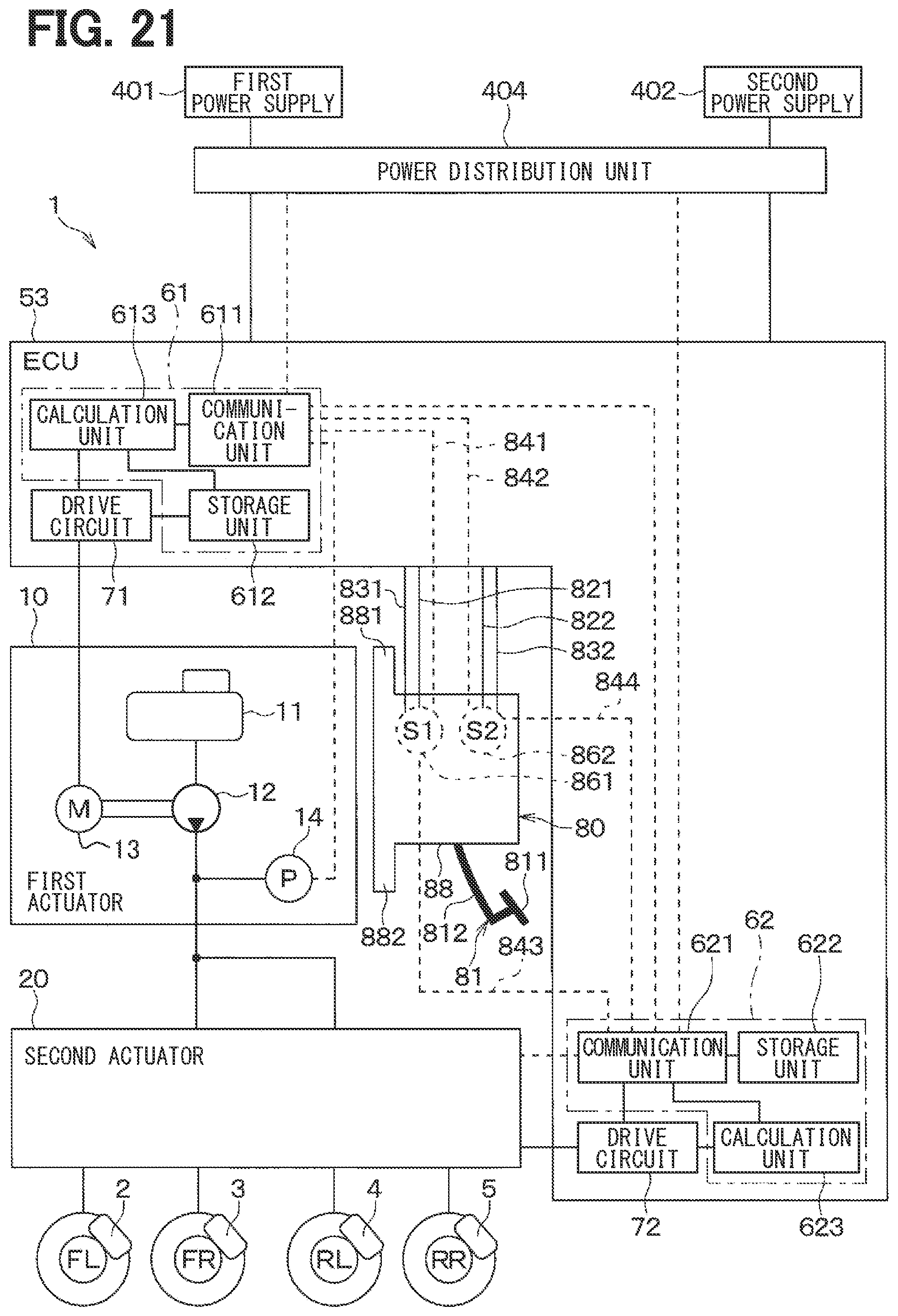 Patent US12403876 Figure 18 – Vehicle brake system