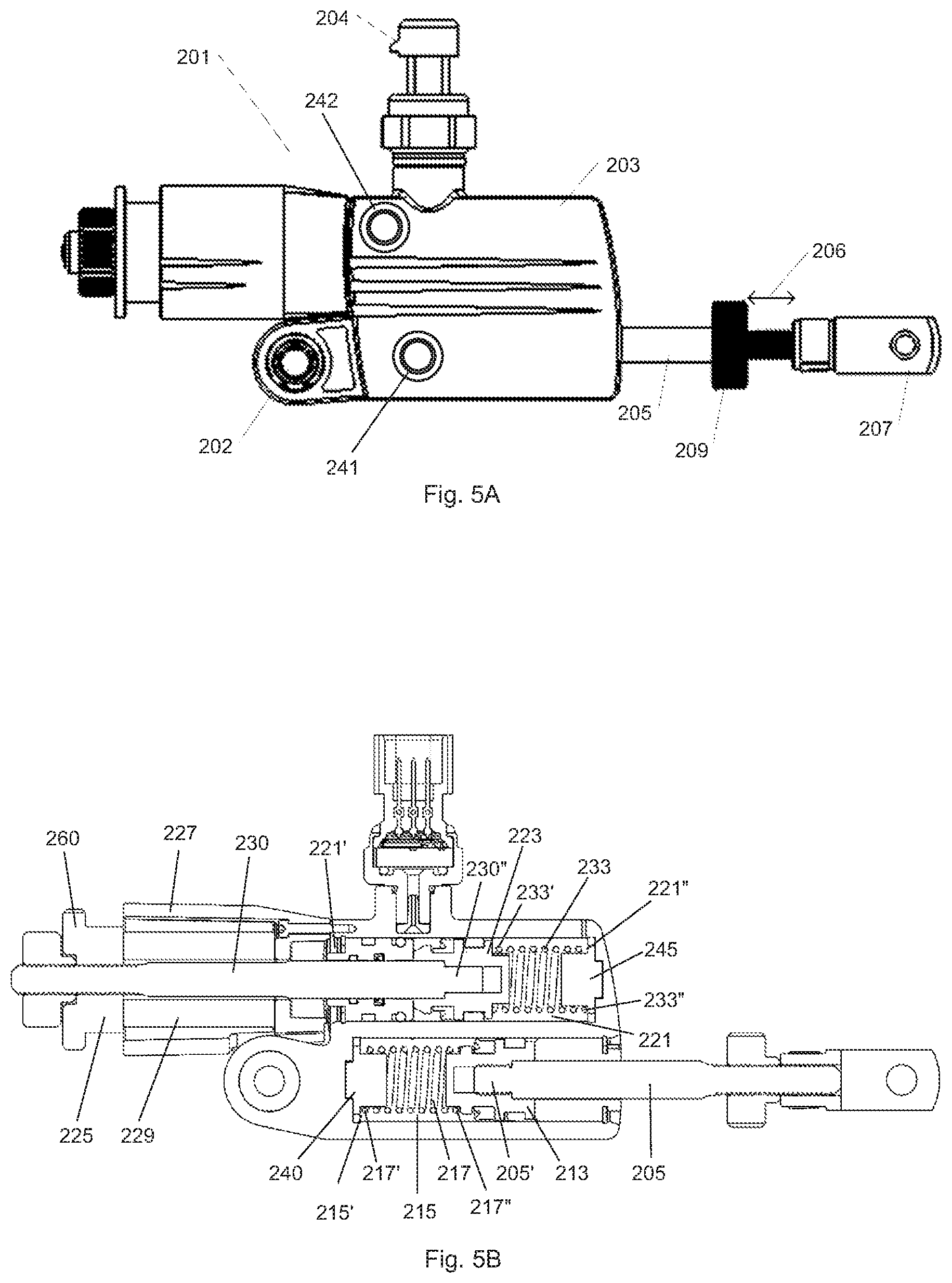 Patent US12403877 Figure 5 – Brake cylinder comprising a mechanical stop