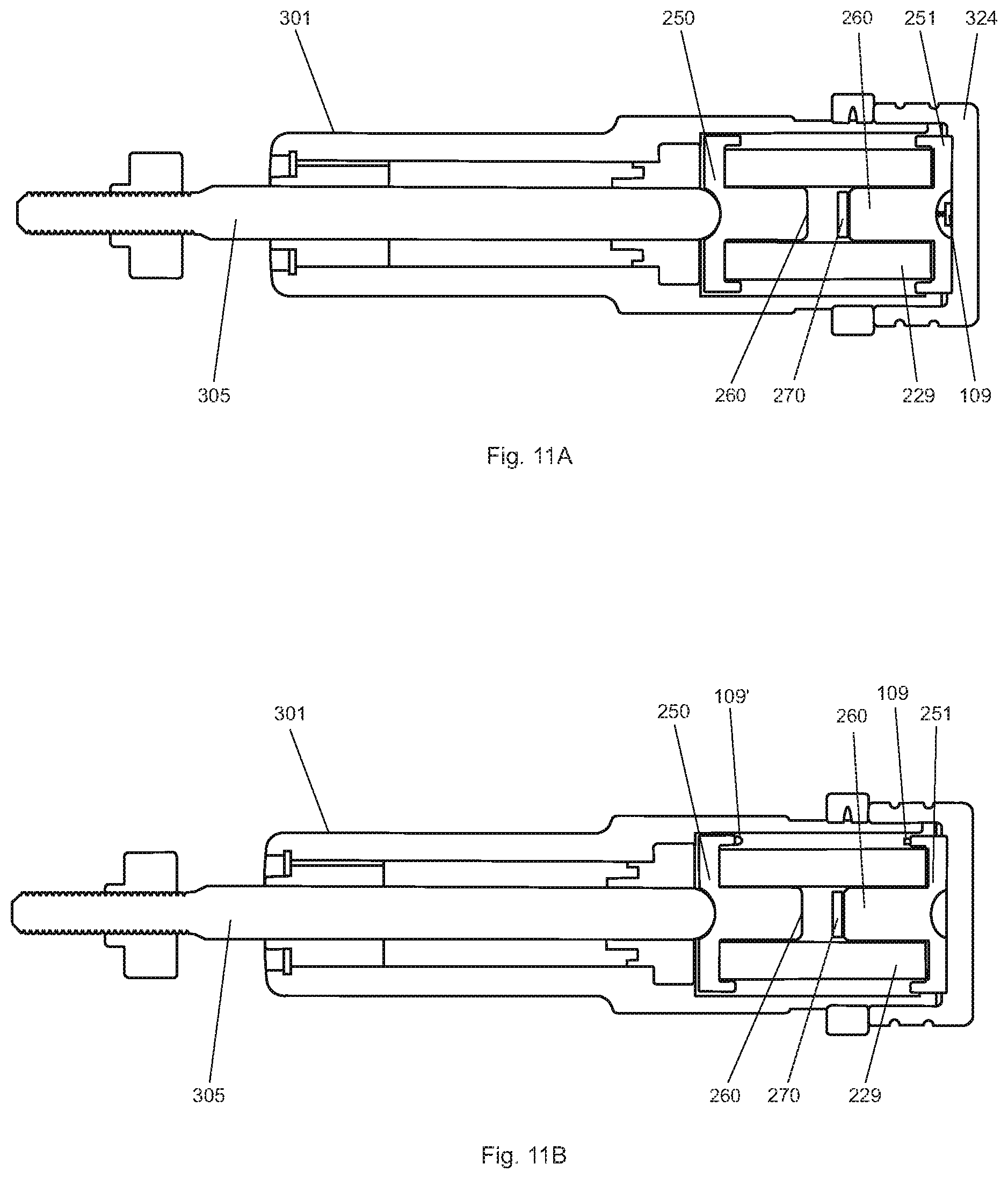 Patent US12403877 Figure 9 – Brake cylinder comprising a mechanical stop