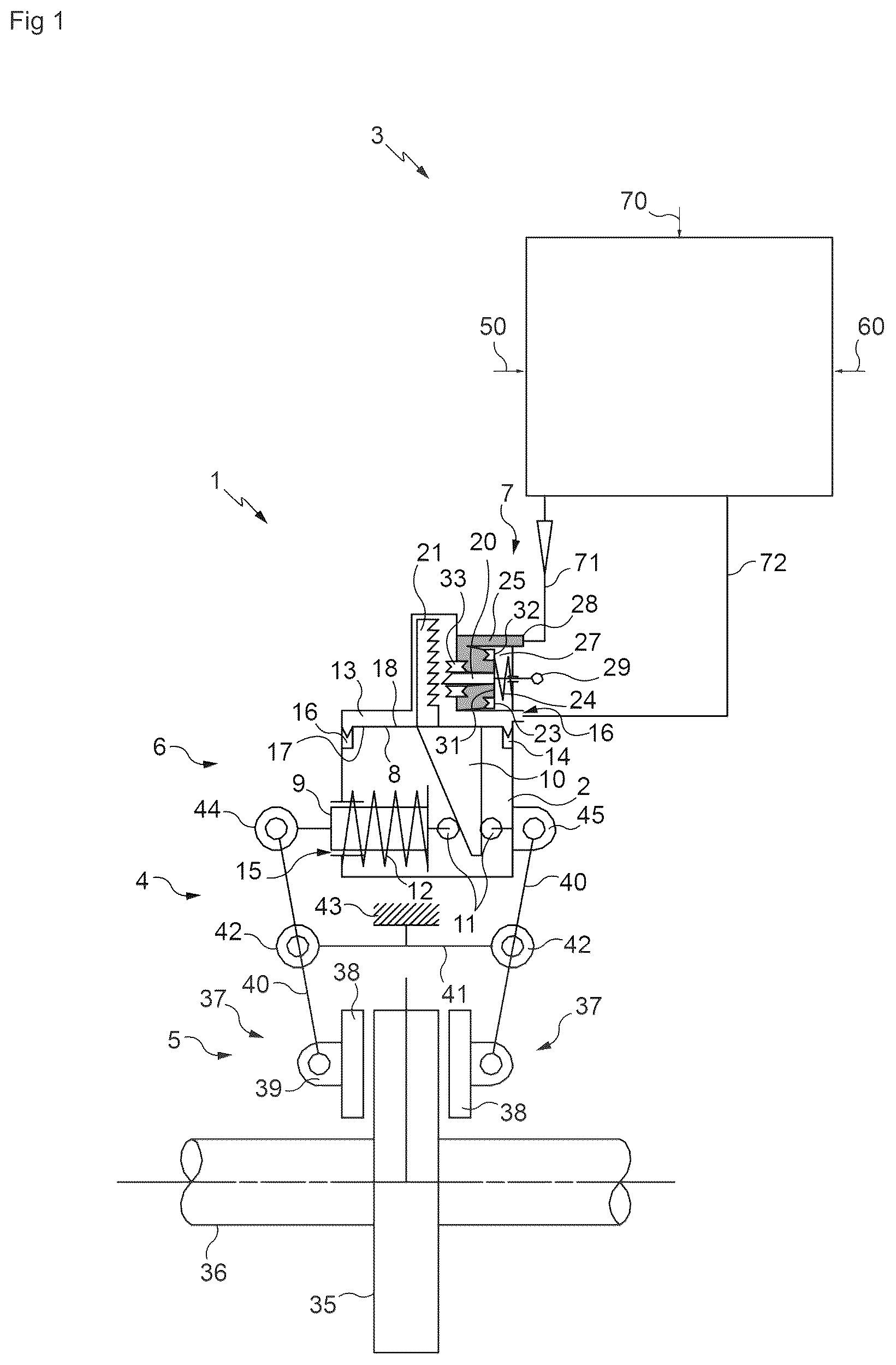 Patent US12403885 Figure 1 – Vehicle braking system comprising a parking brake indicator device and vehicle provided with such a braking system