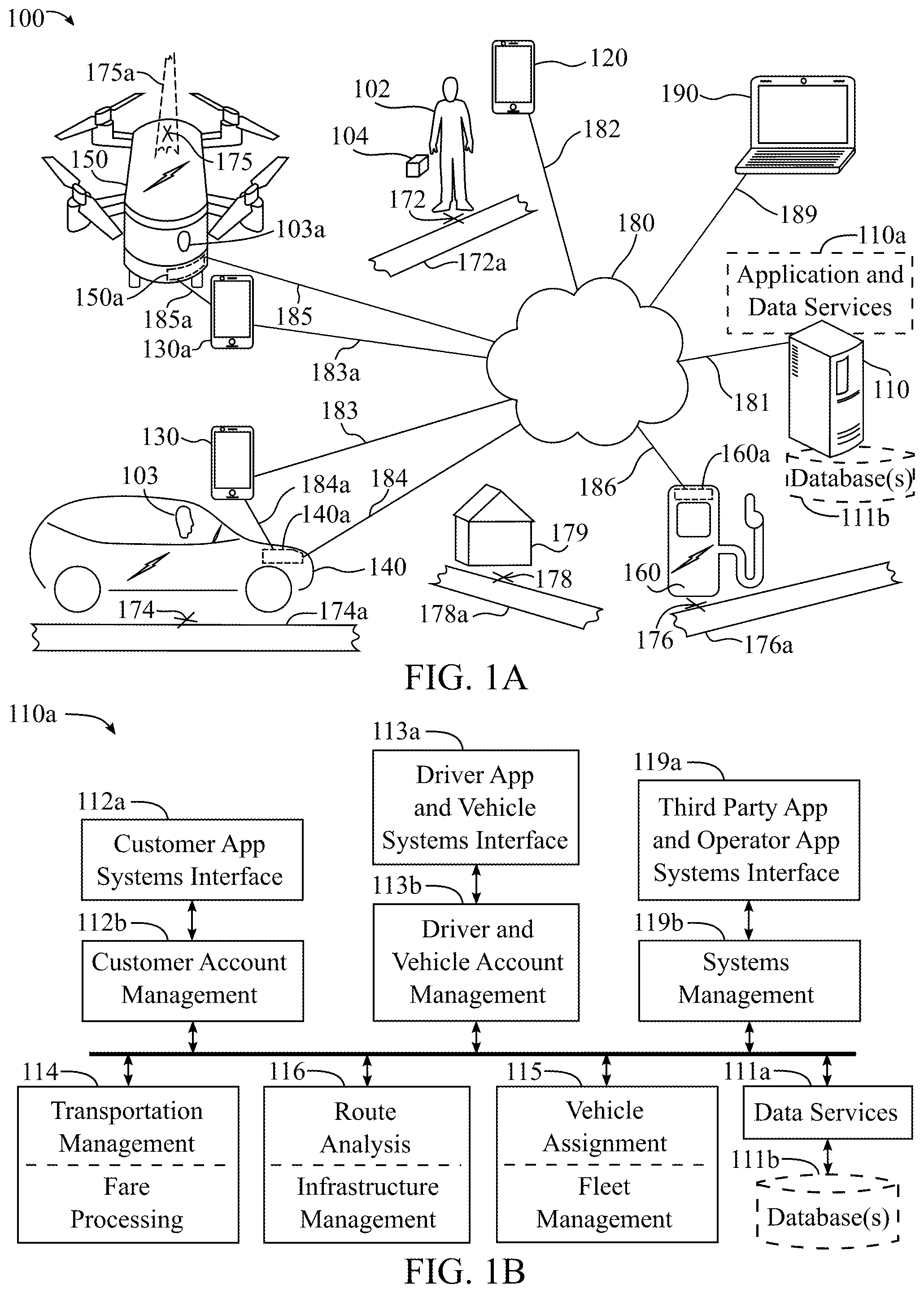 Patent US12403889 Figure 1 – Systems and methods for assigning vehicles to transportation requests