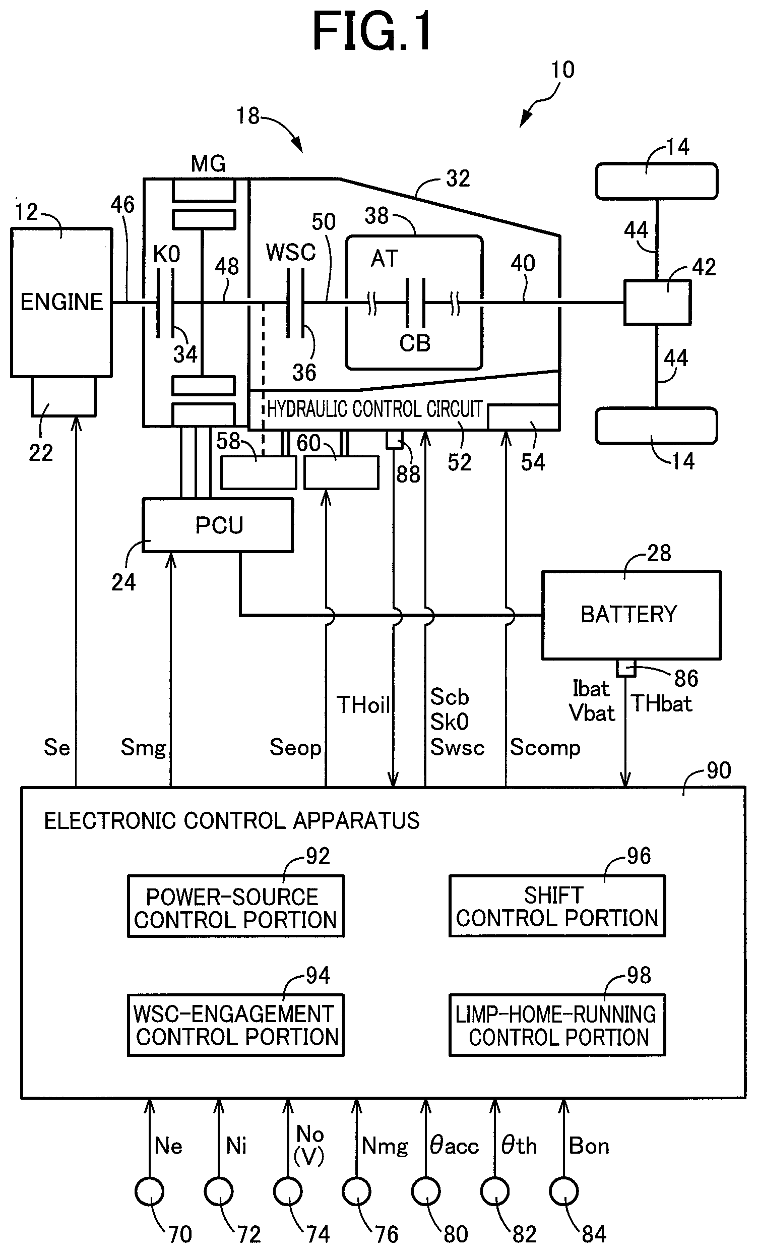 Patent US12403893 — Control apparatus for vehicle — Figure 1
