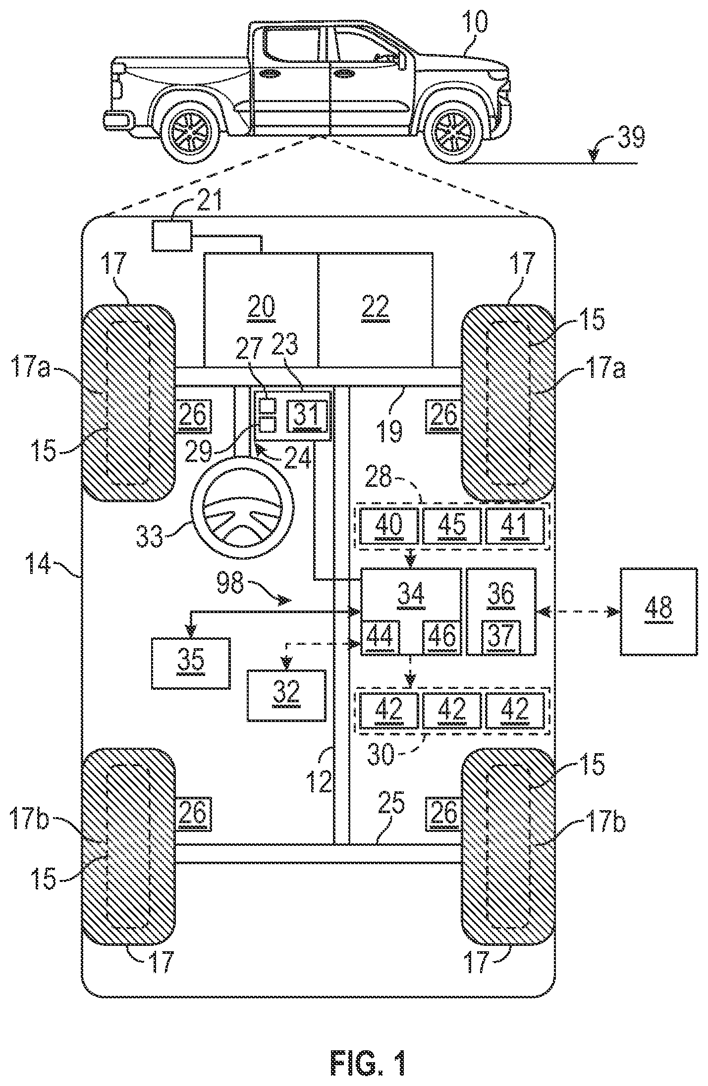 Patent US12403898 Figure 1 – Method and system for friction-aware impact avoidance
