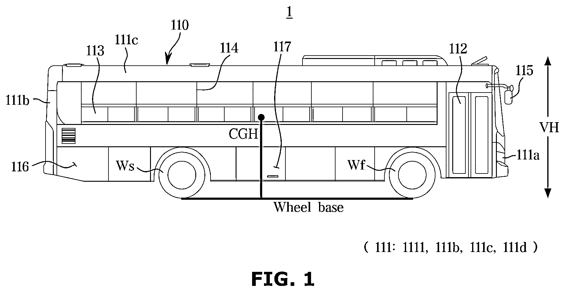 Patent US12403915 — Advanced driver assistance systems and a vehicle having the same — Figure 1
