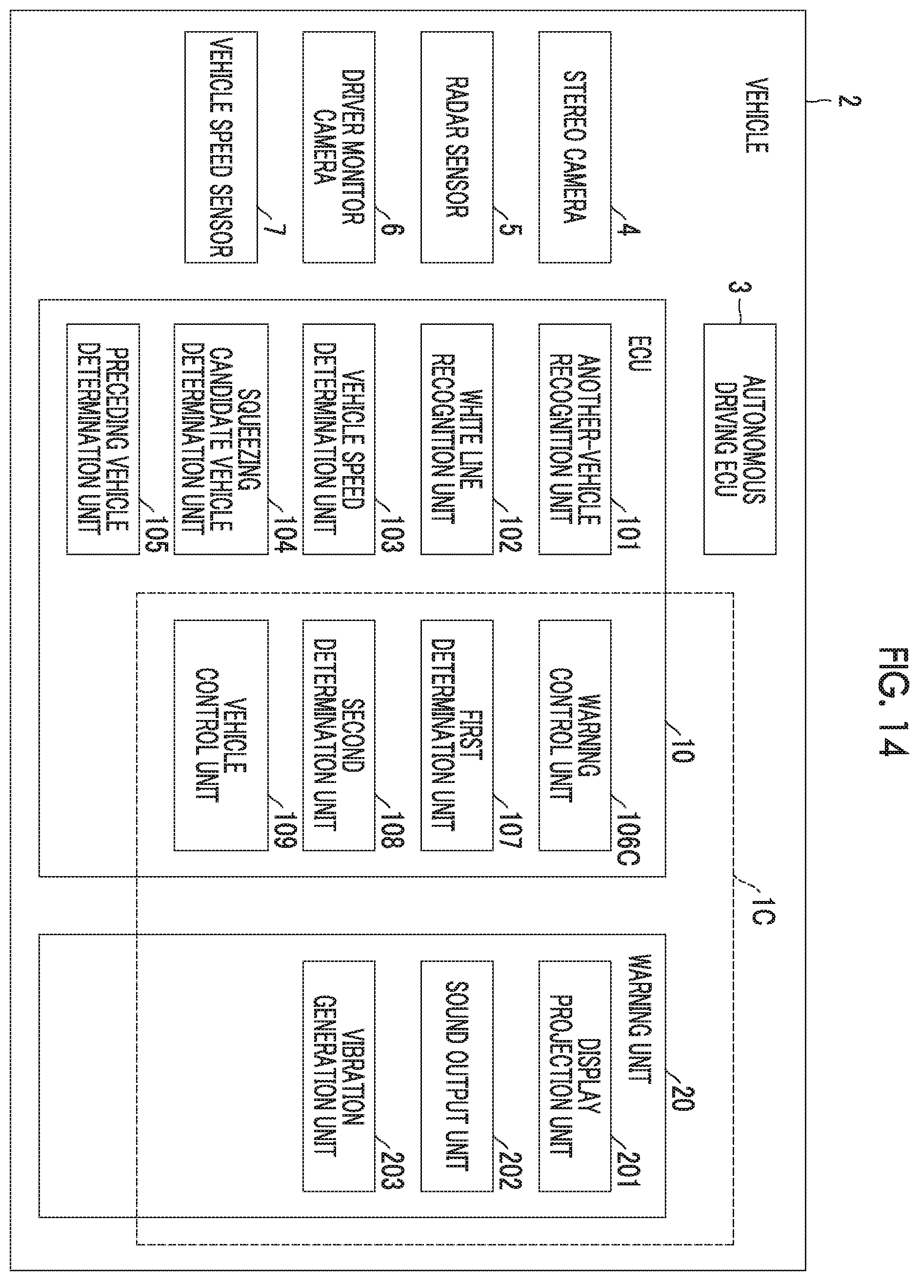 Patent US12403925 Figure 14 – Vehicle system and vehicle
