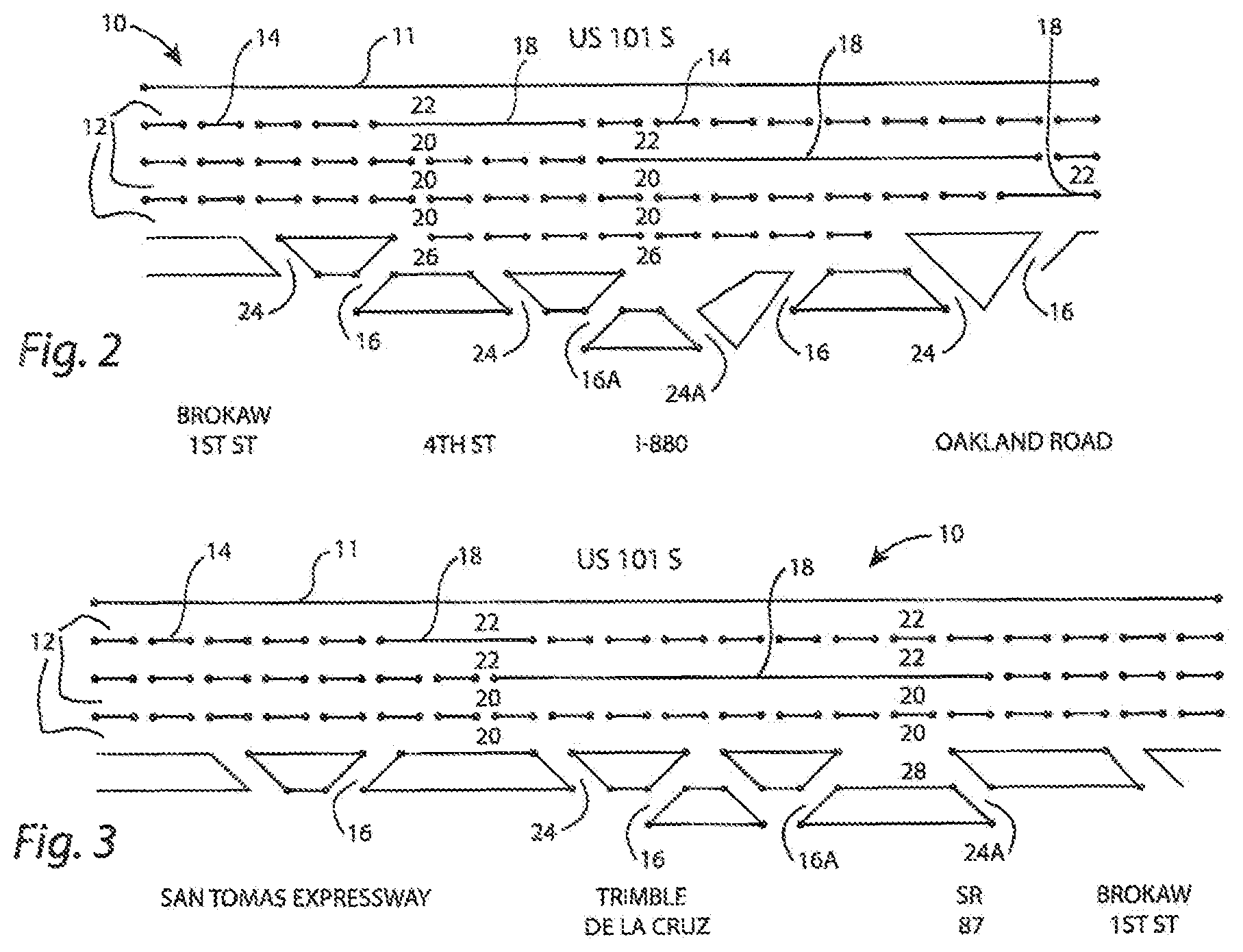 Patent US12403932 Figure 2 – Autonomous vehicle navigation of bypass merge lanes