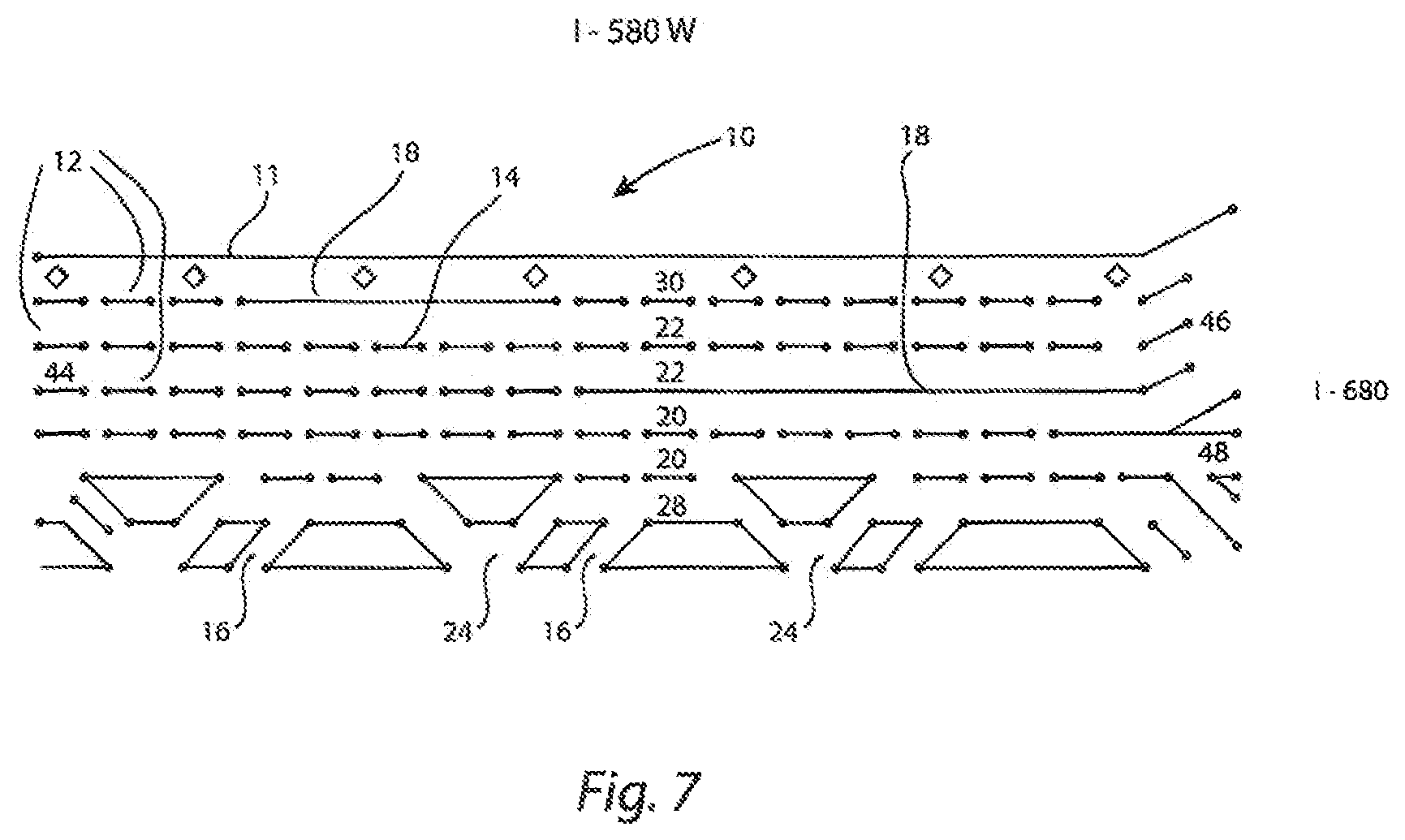 Patent US12403932 Figure 5 – Autonomous vehicle navigation of bypass merge lanes