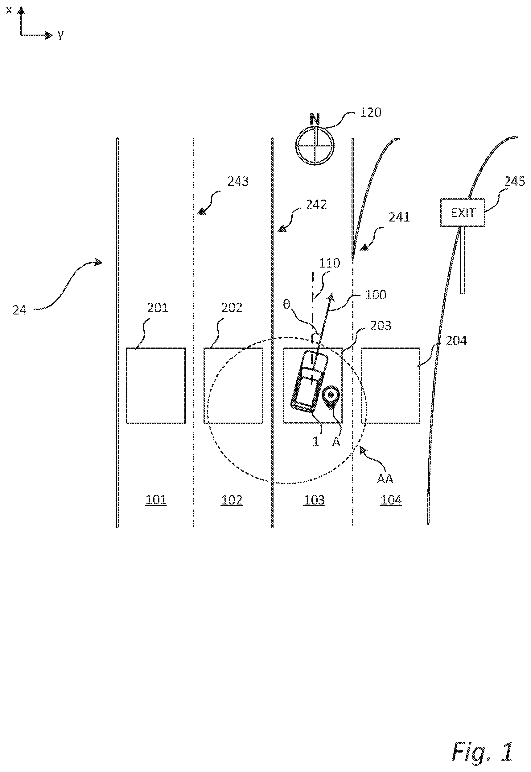 Patent US12403933 Figure 1 – Determining a state of a vehicle on a road