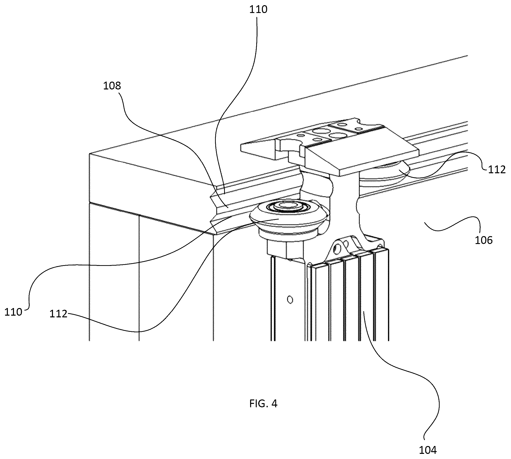 Patent US12403940 Figure 4 – System and method for supporting and connecting conveyor track