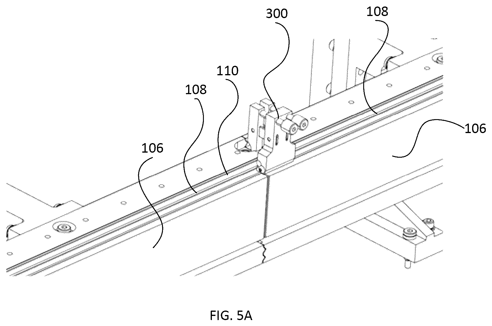 Patent US12403940 Figure 5 – System and method for supporting and connecting conveyor track