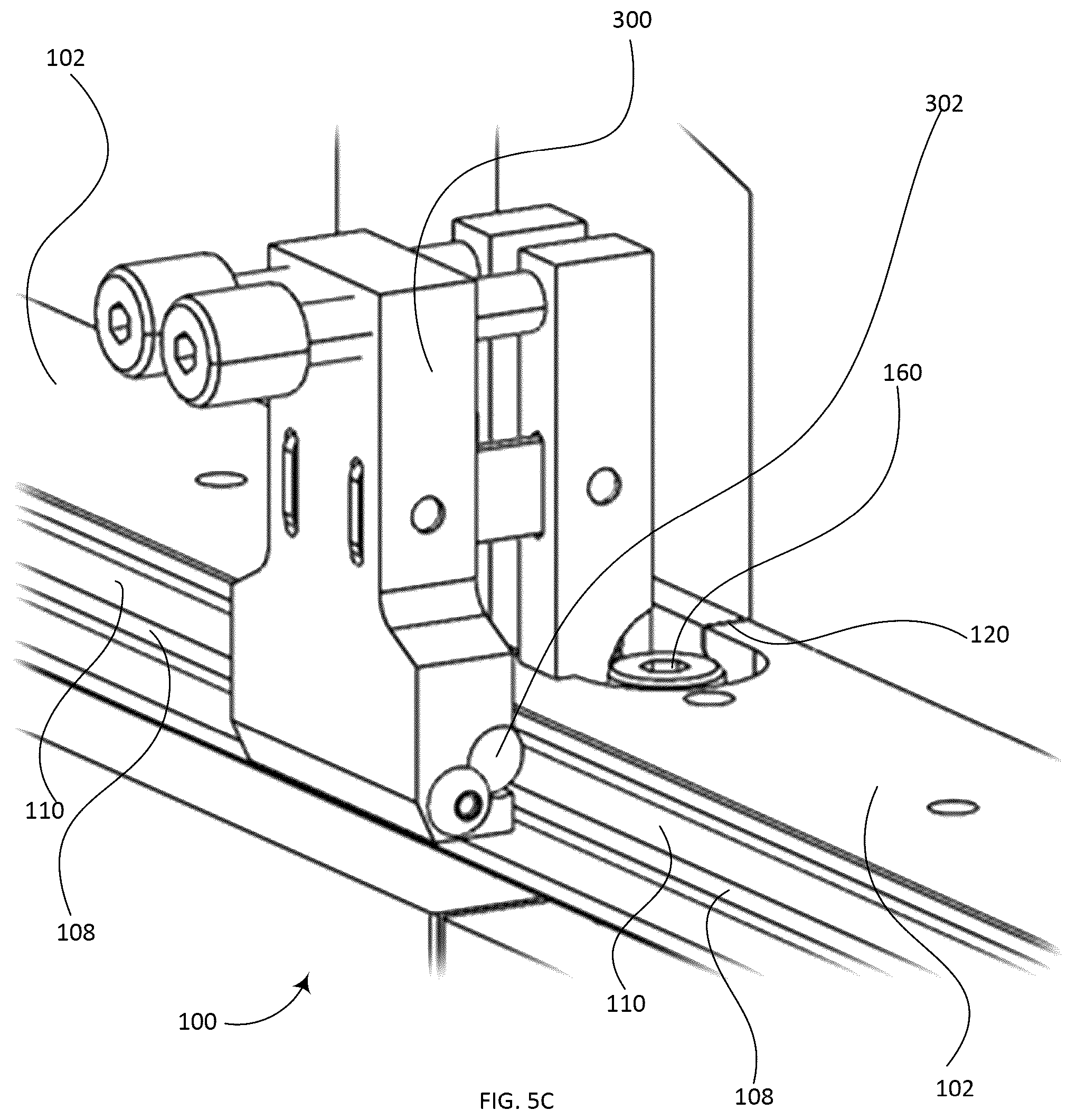 Patent US12403940 Figure 7 – System and method for supporting and connecting conveyor track