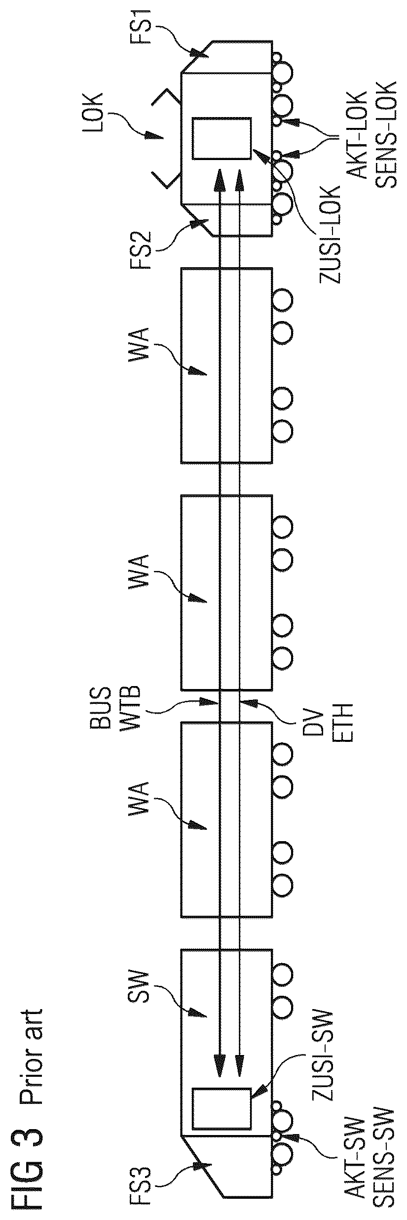 Patent US12403944 Figure 3 – Arrangement for train protection