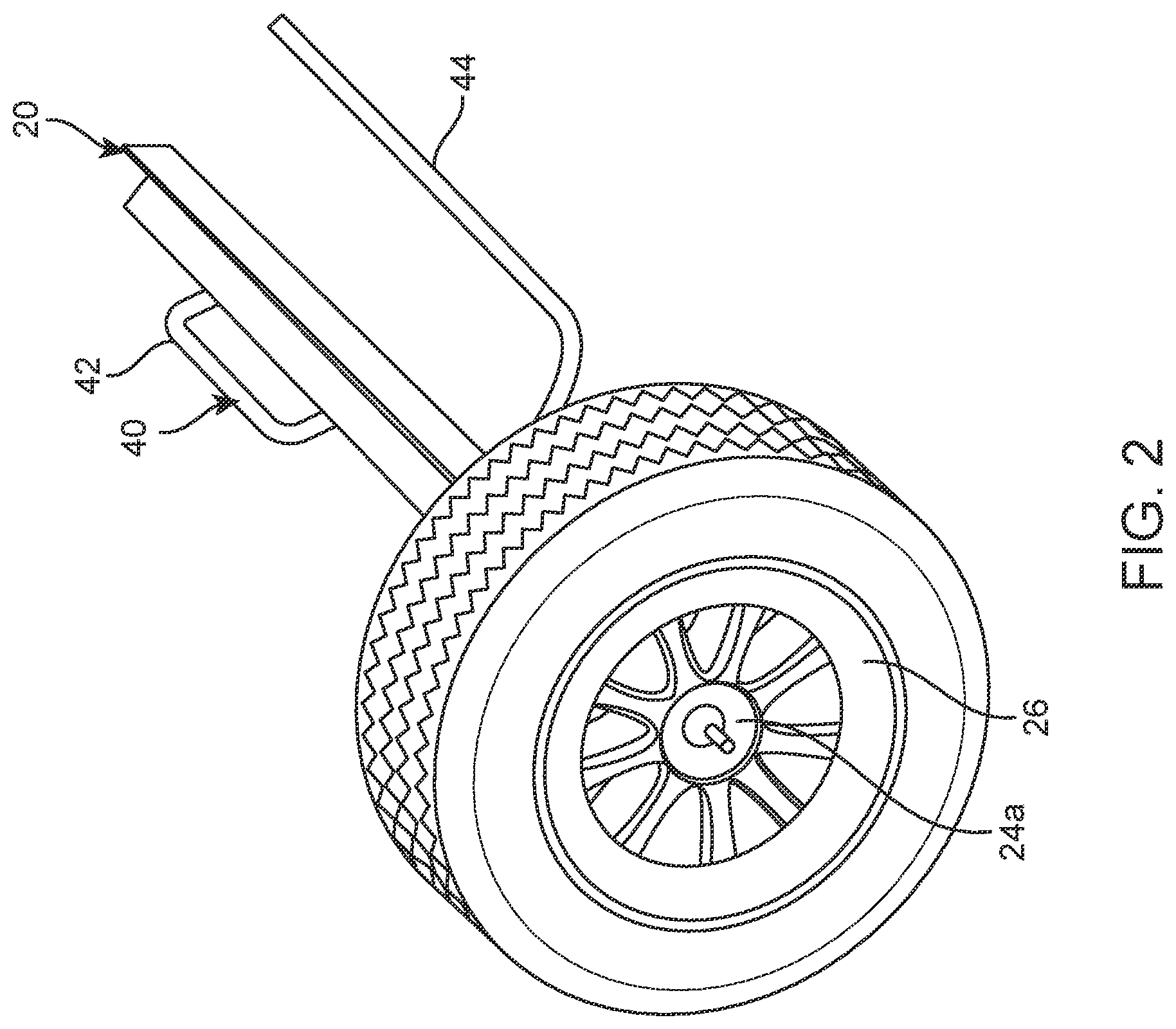 Patent US12403947 Figure 2 – Wheel attachment for tamper
