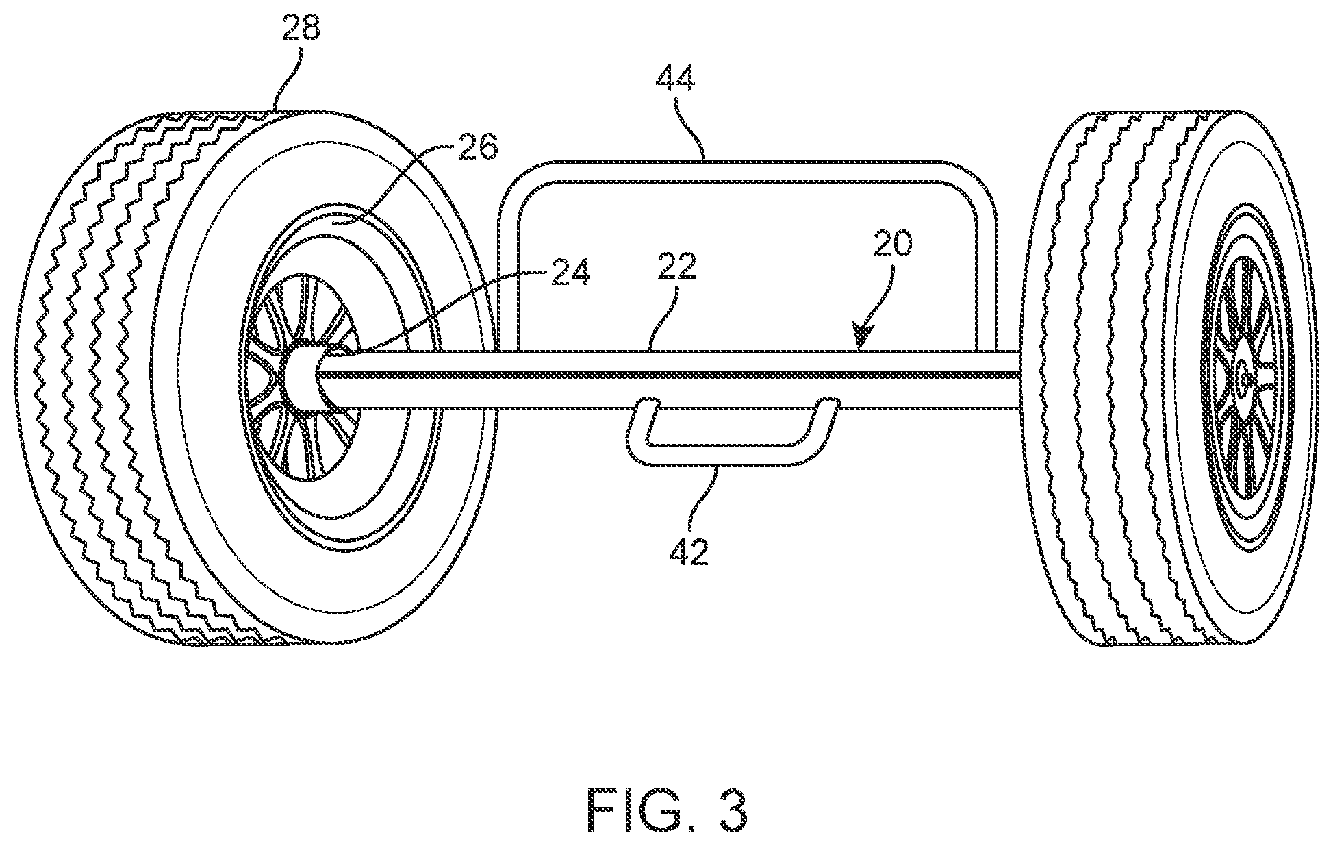 Patent US12403947 Figure 3 – Wheel attachment for tamper