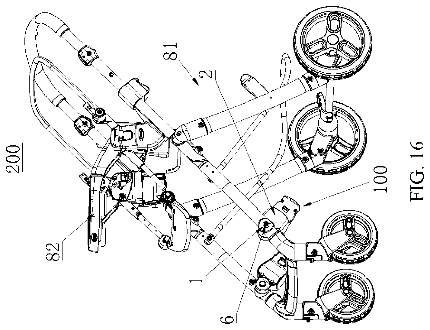 Patent US12403948 Figure 8 – Fastening apparatus having rotation limiting function and child carrier having the same