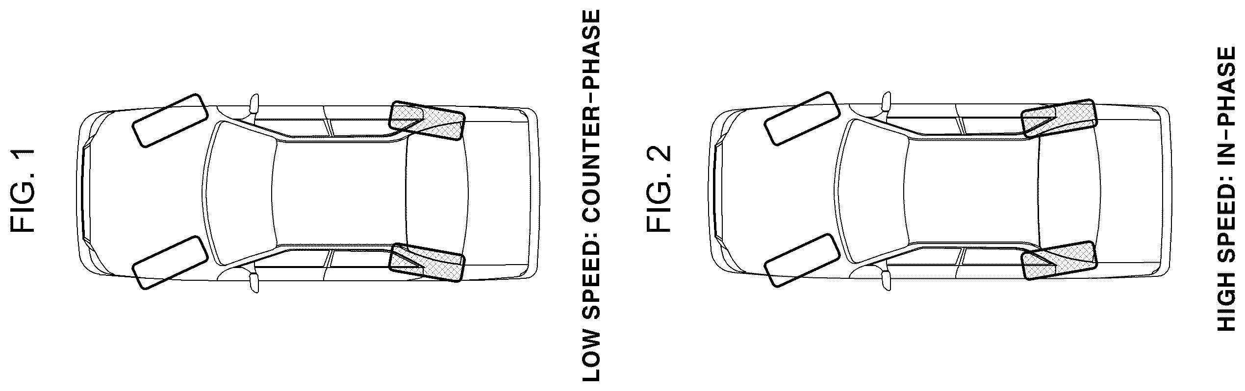 Patent US12403951 Figure 1 – Rear wheel steering control system and method for vehicles