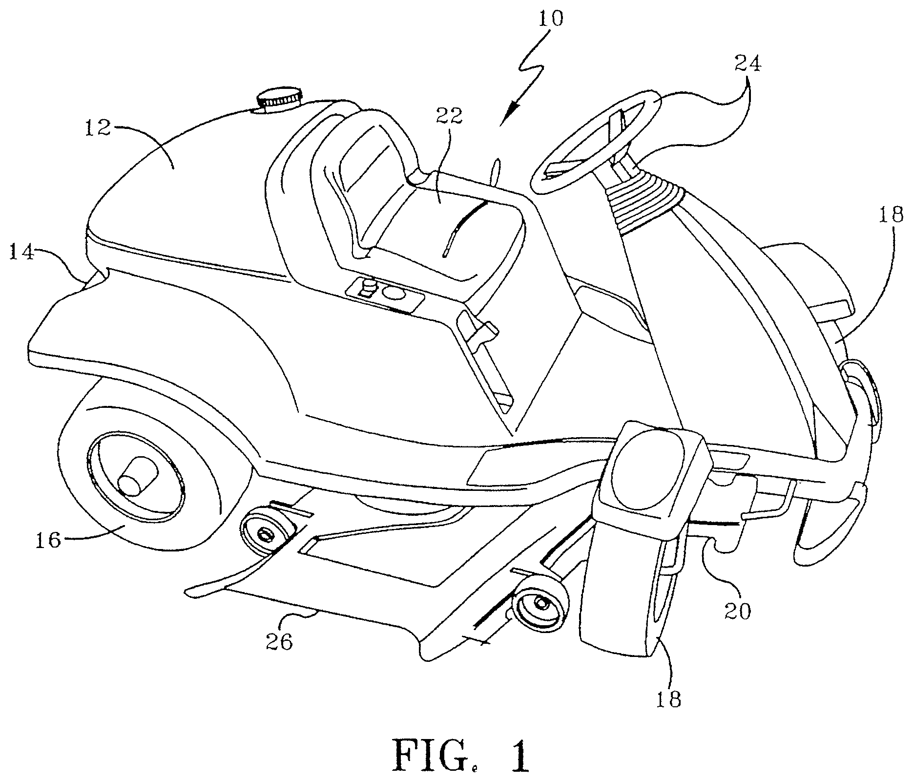 Patent US12403953 Figure 1 – Steering systems, steering and speed coordination systems, and associated vehicles