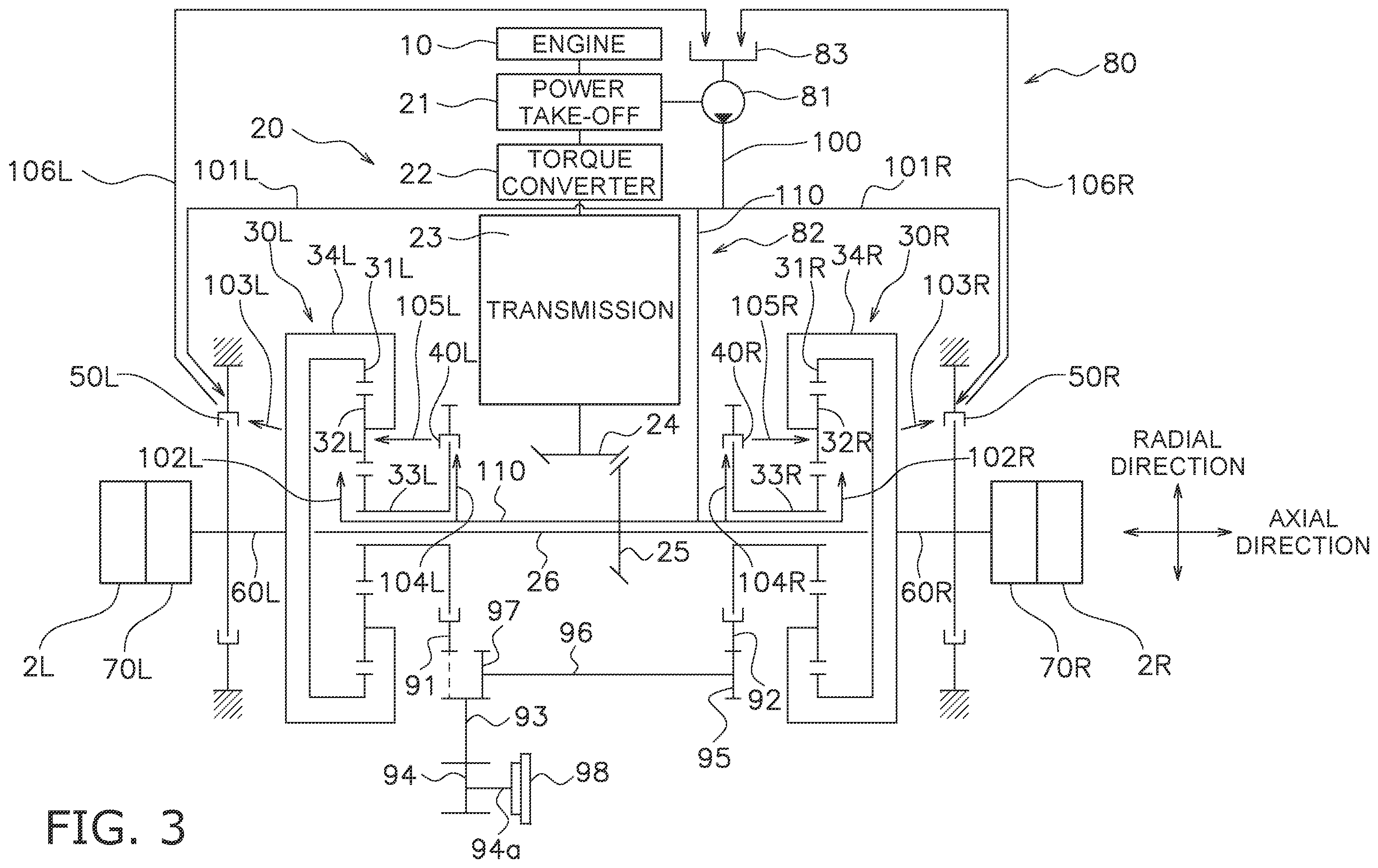 Patent US12403954 Figure 3 – Crawler-type work machine