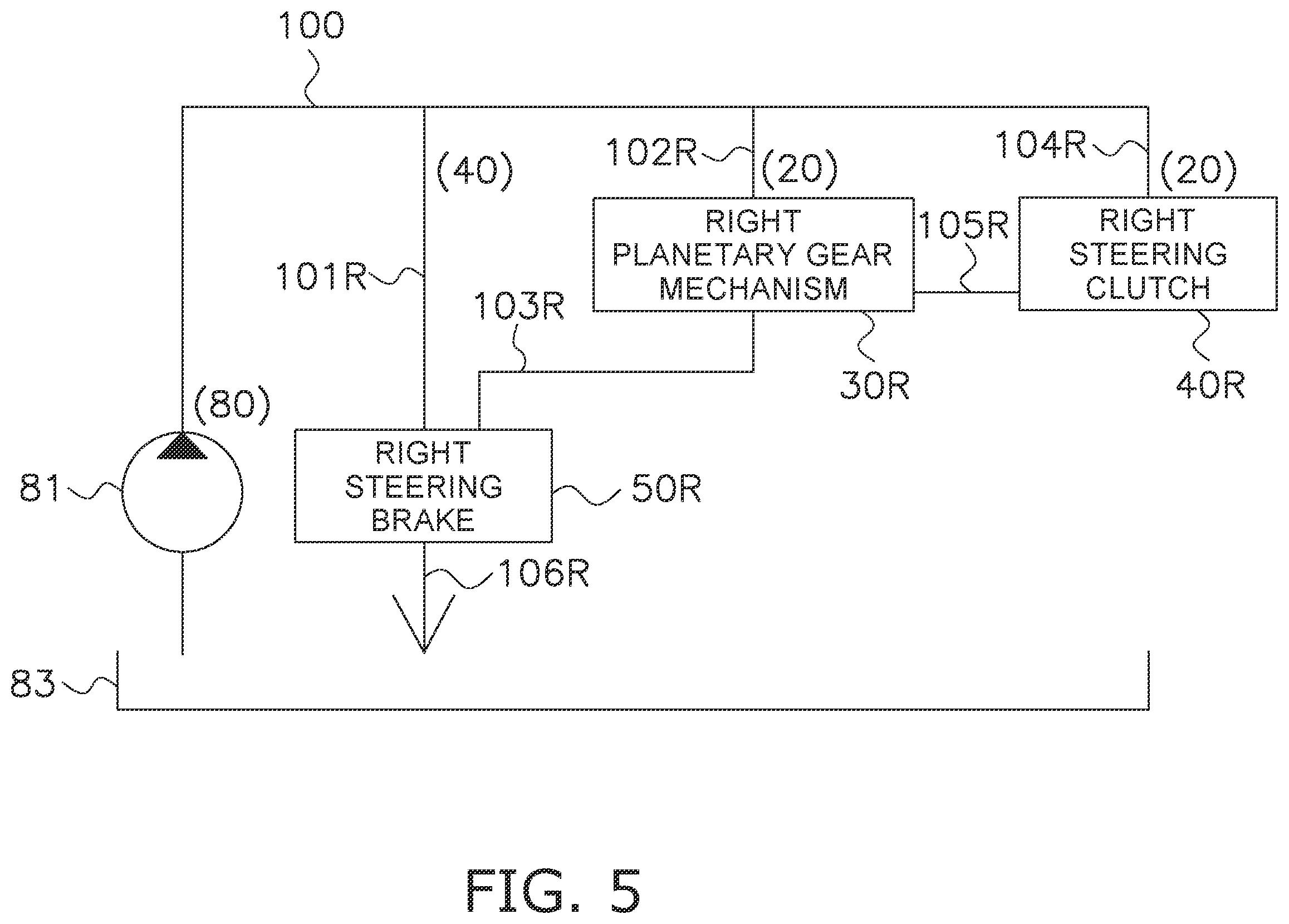 Patent US12403954 Figure 5 – Crawler-type work machine
