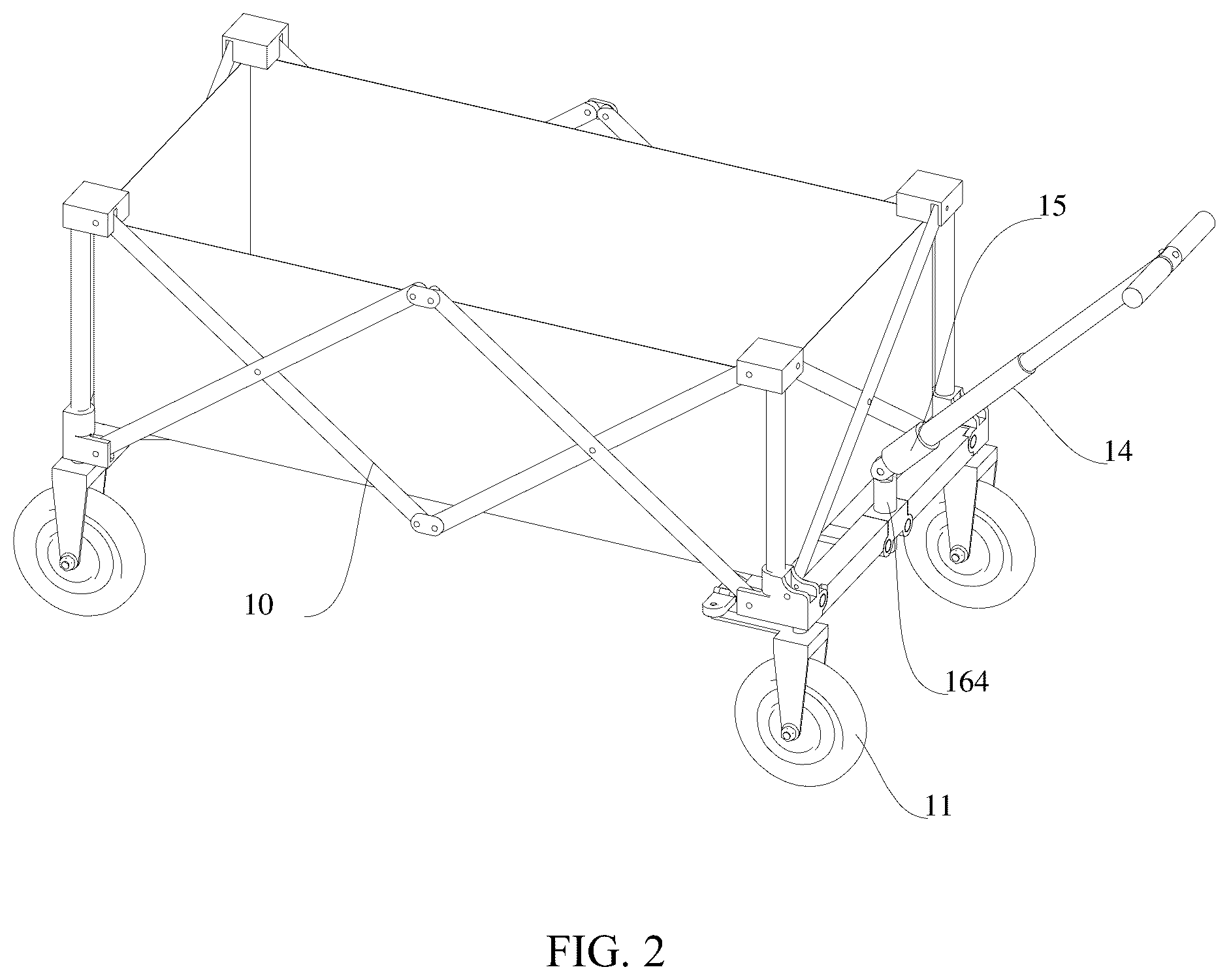 Patent US12403955 Figure 2 – Foldable trailer steering system