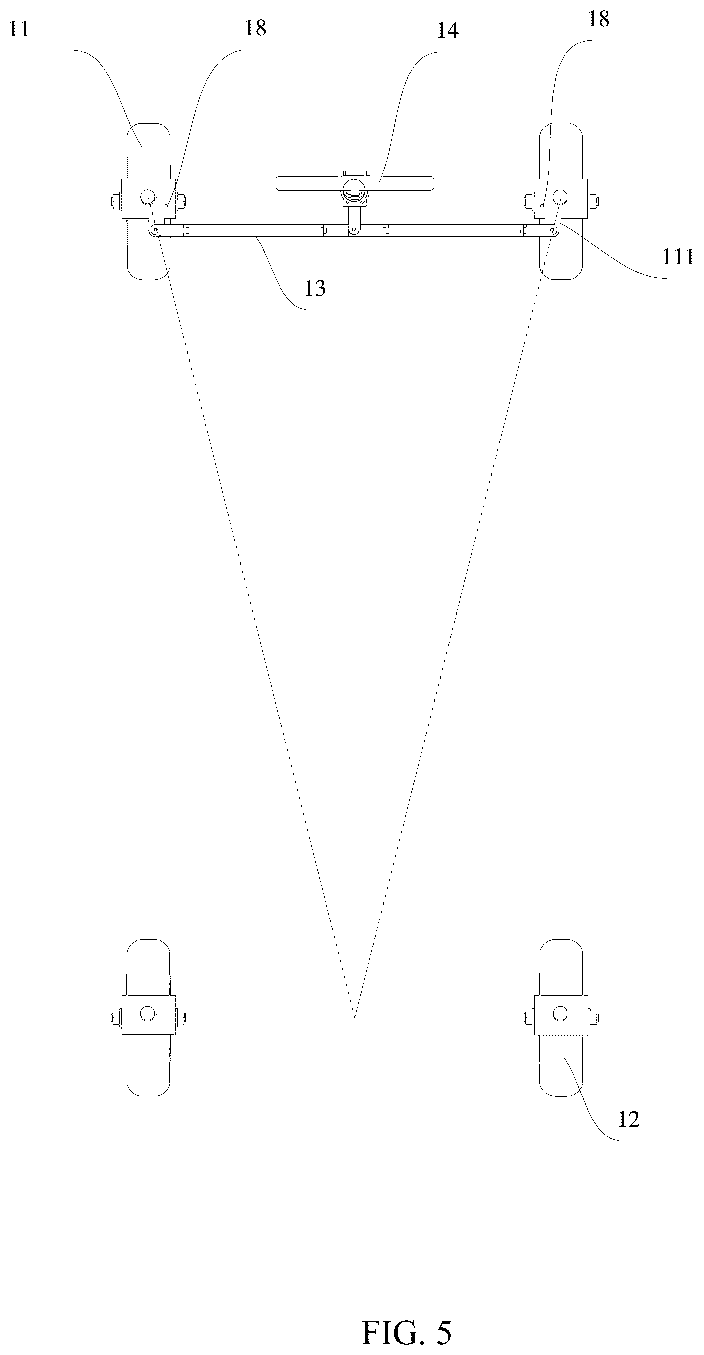 Patent US12403955 Figure 5 – Foldable trailer steering system