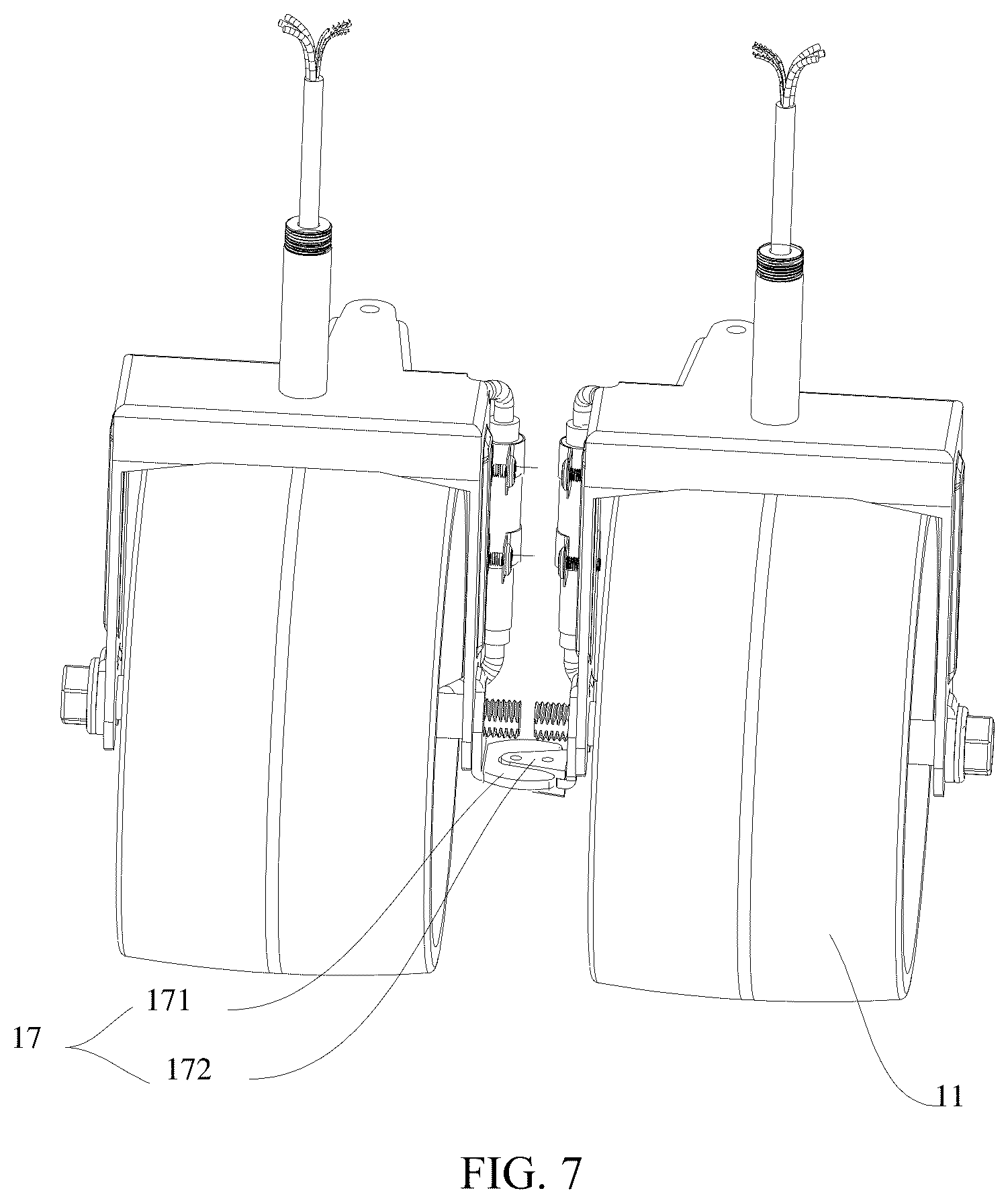 Patent US12403955 Figure 7 – Foldable trailer steering system