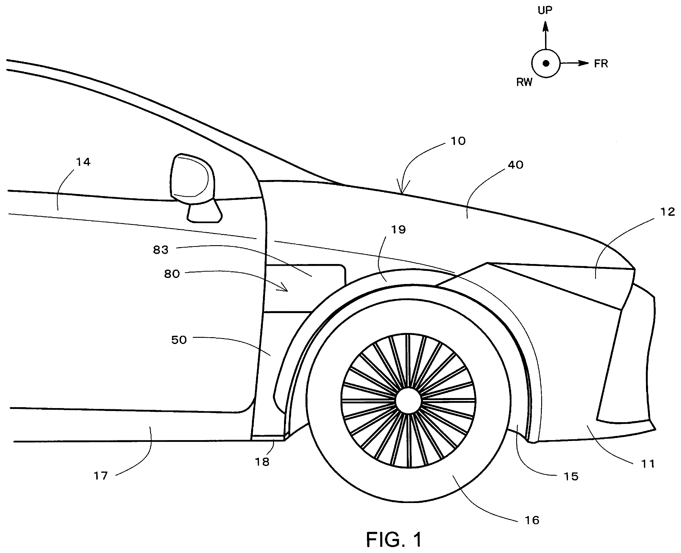 Patent US12403960 Figure 1 – Outer panel structure