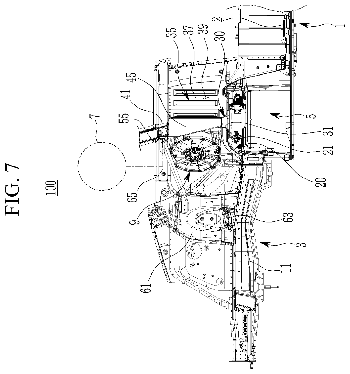 Patent US12403961 Figure 7 – Rear vehicle body structure