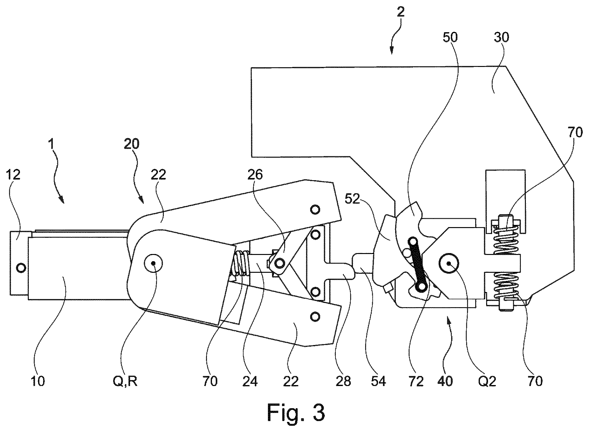 Patent US12403964 Figure 3 – Primary coupling apparatus, secondary coupling apparatus, fifth-wheel coupling arrangement and automatic coupling system