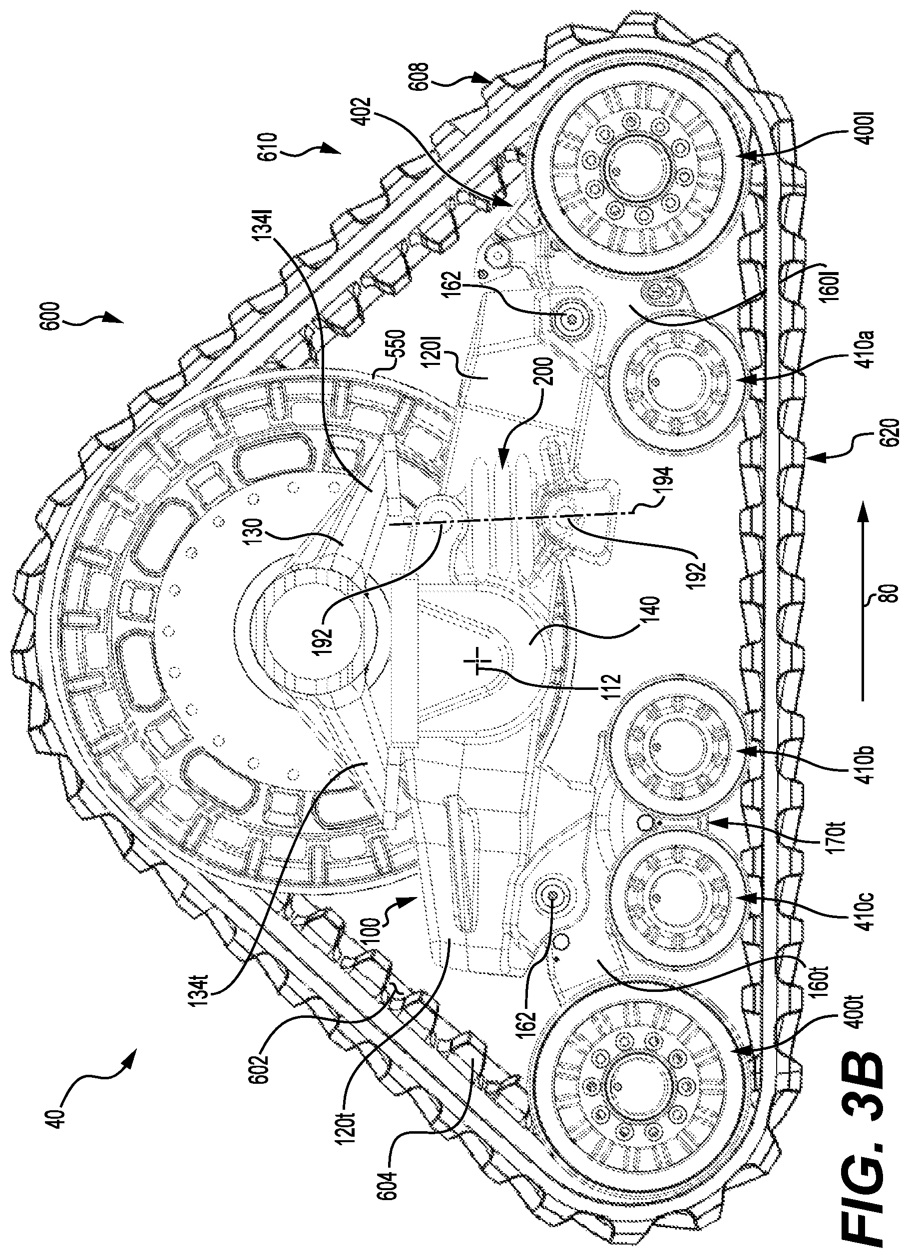 Patent US12403965 Figure 4 – Multi-member frame assembly for a track system