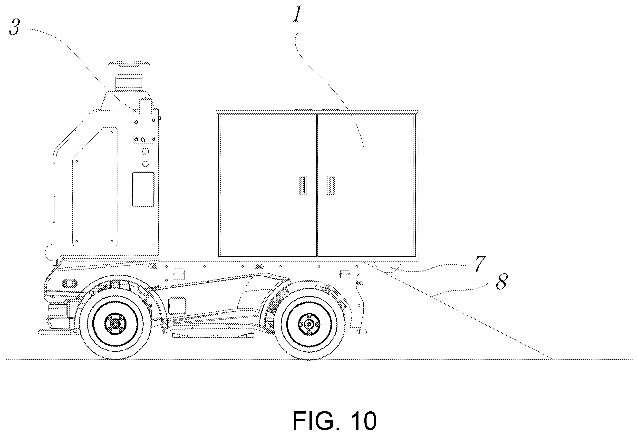 Patent US12403967 Figure 8 – Unmanned vehicle with separable functional module