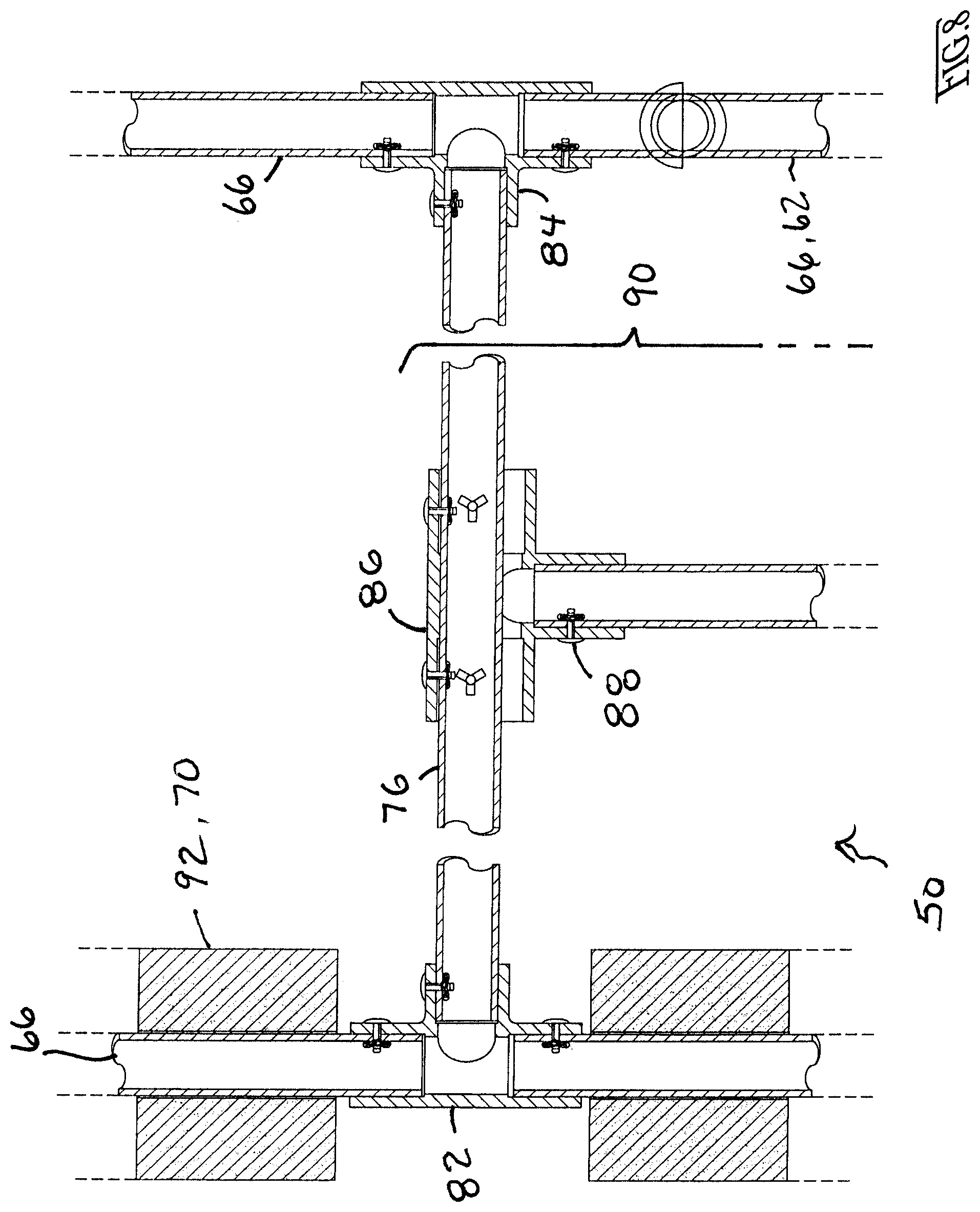 Patent US12403969 Figure 7 – Frame rack for hanging bicycle storage and stretcher-manner of loading/unloading and bicycle ferrying in vehicles, especially through upward swinging rear doors